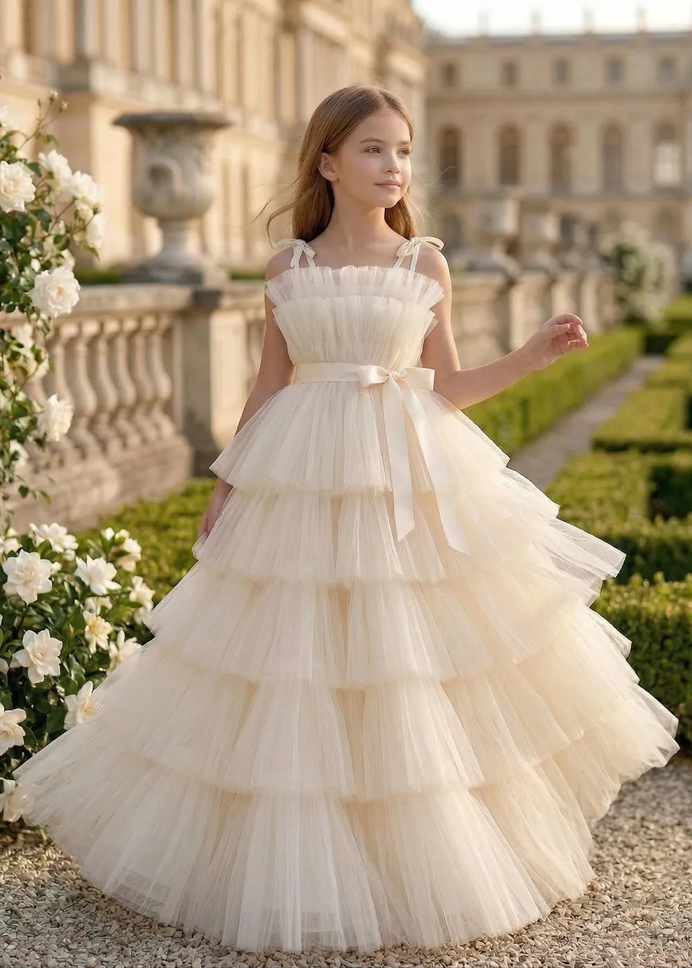 Ethereal Cloud-Tier Tulle Gown