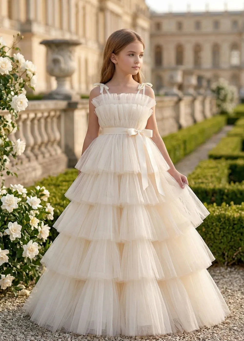 Ethereal Cloud-Tier Tulle Gown