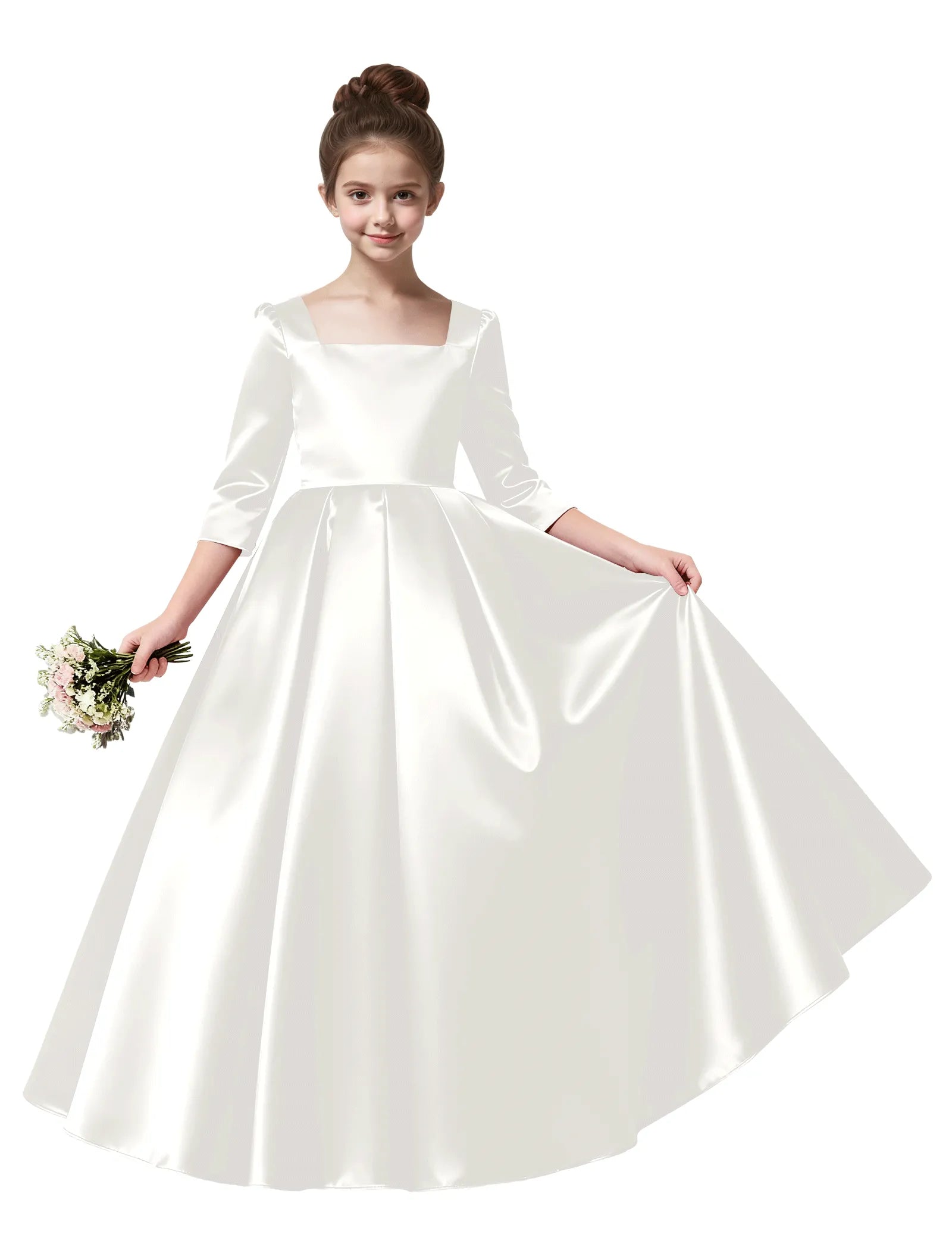 オフショルダーのレースプリンセスドレス