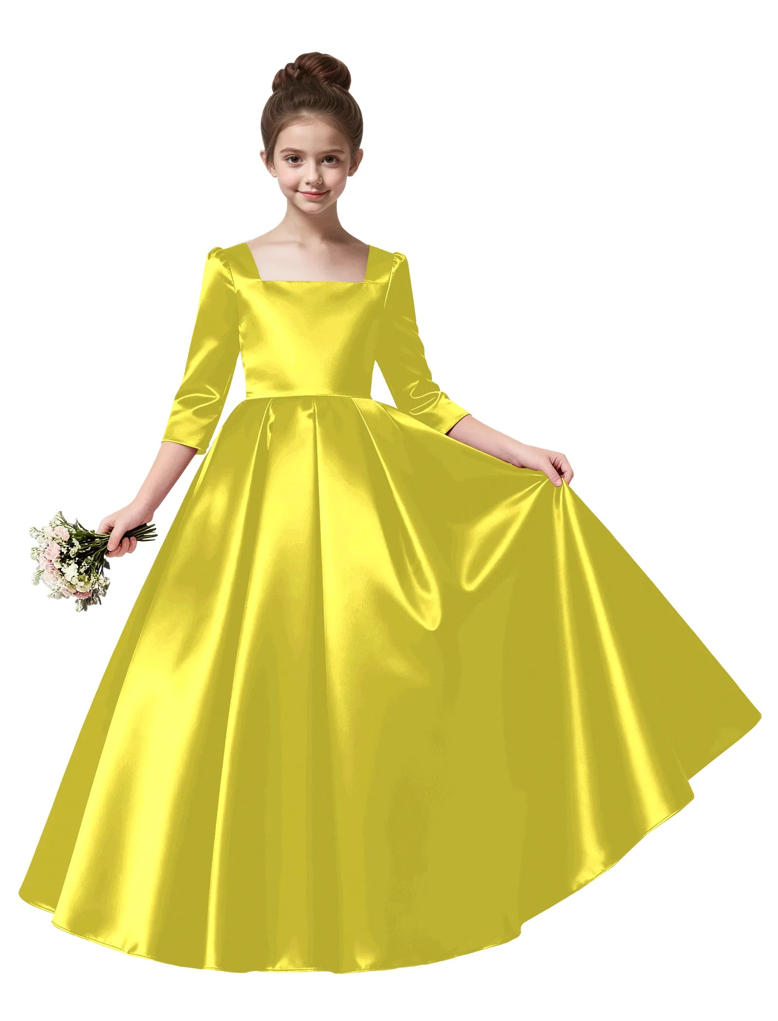 オフショルダーのレースプリンセスドレス
