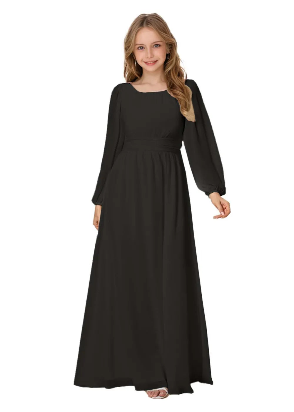 Grace Long Sleeve Chiffon Gown