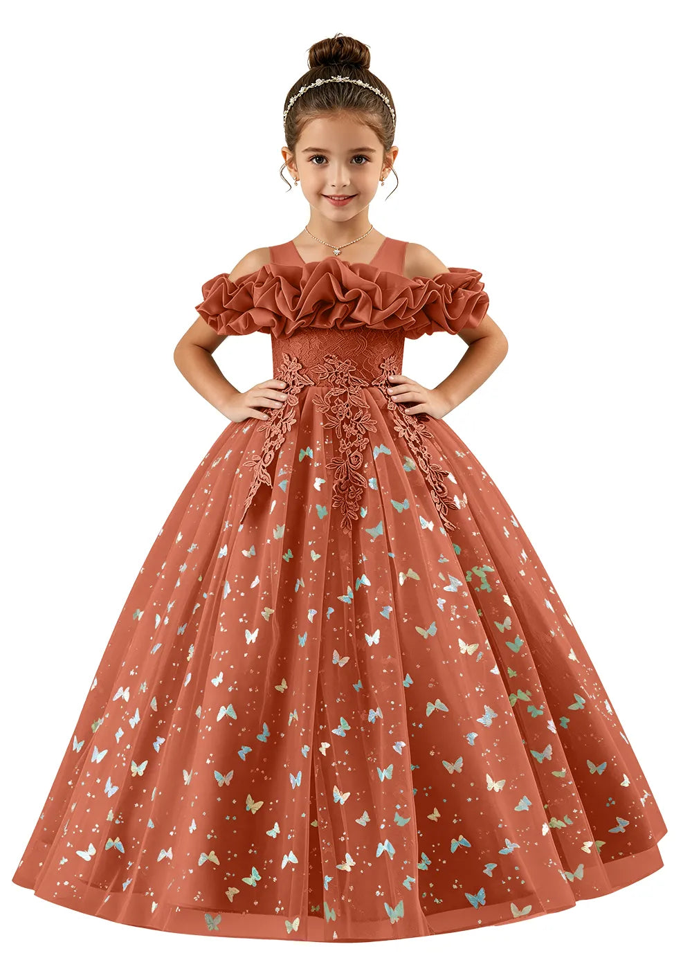 Spitzenkleid mit schulterfreiem Design