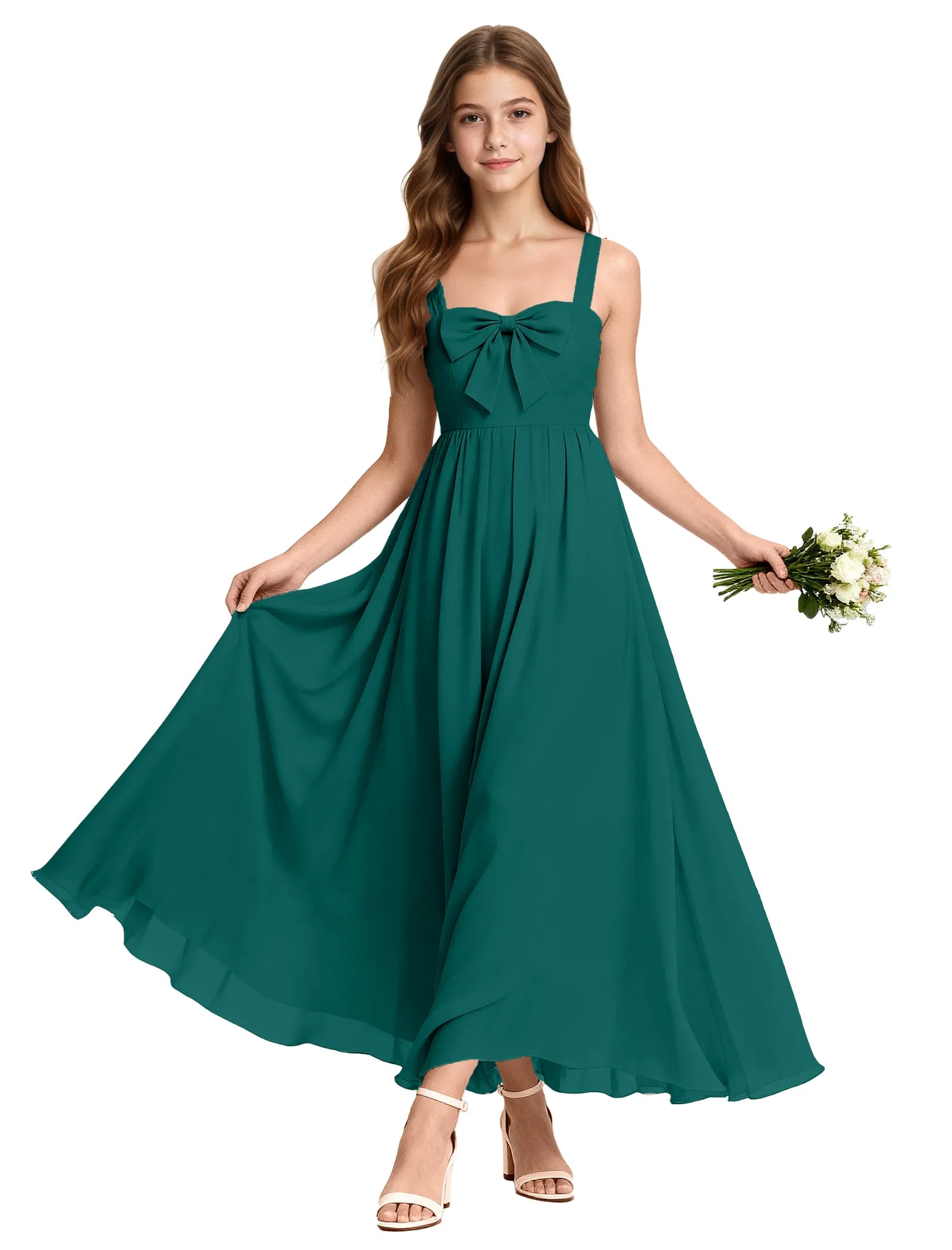 Elegant Bow Junior Bridesmaid Dress