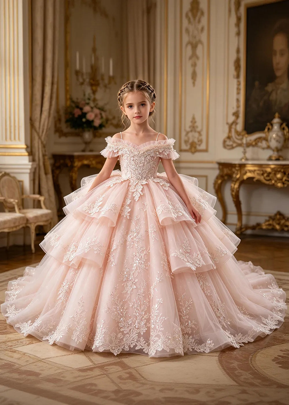Spitzenkleid mit schulterfreiem Design