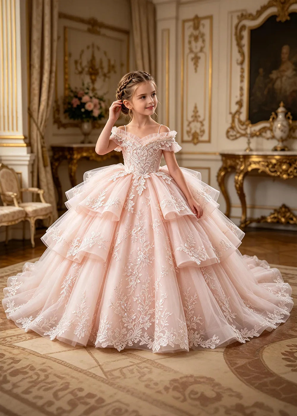 Spitzenkleid mit schulterfreiem Design