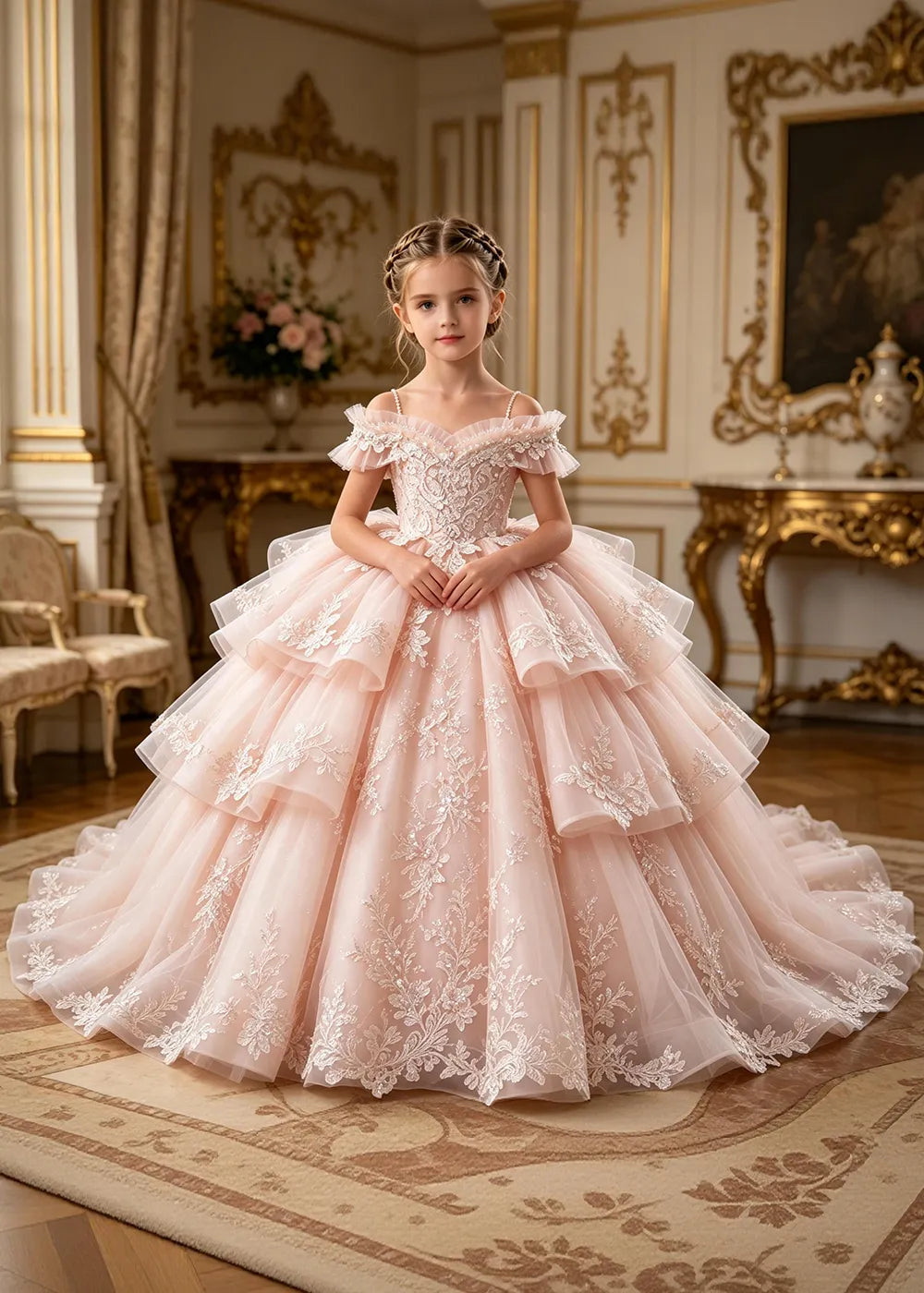 Spitzenkleid mit schulterfreiem Design