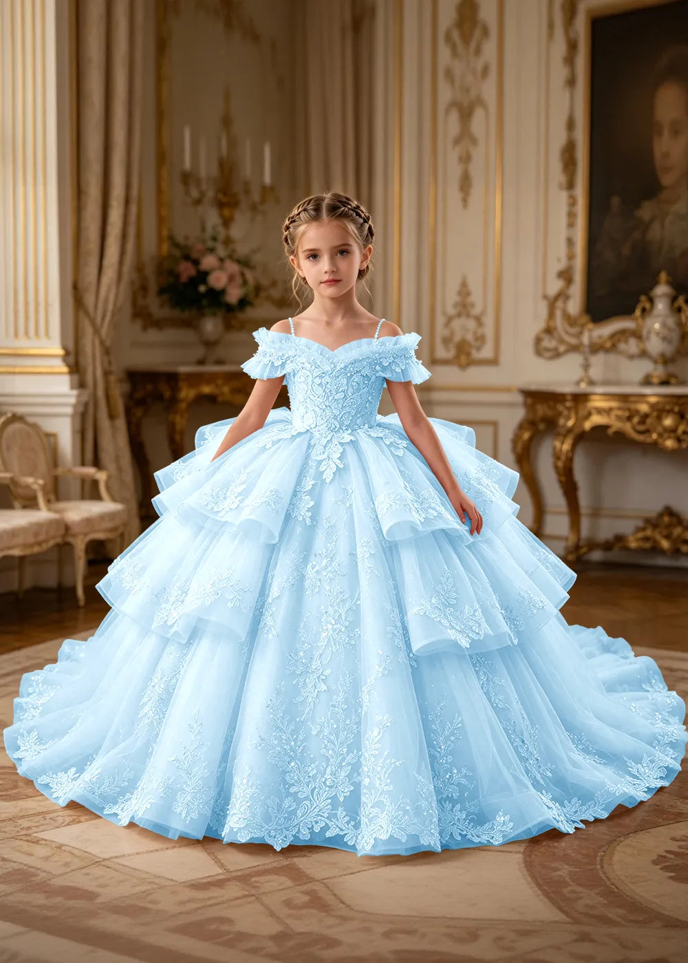 Spitzenkleid mit schulterfreiem Design