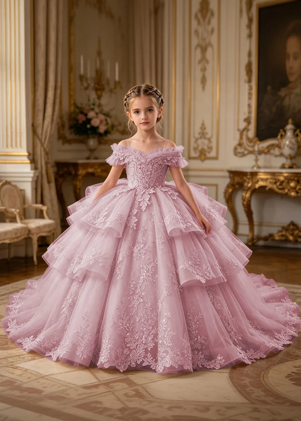 Spitzenkleid mit schulterfreiem Design