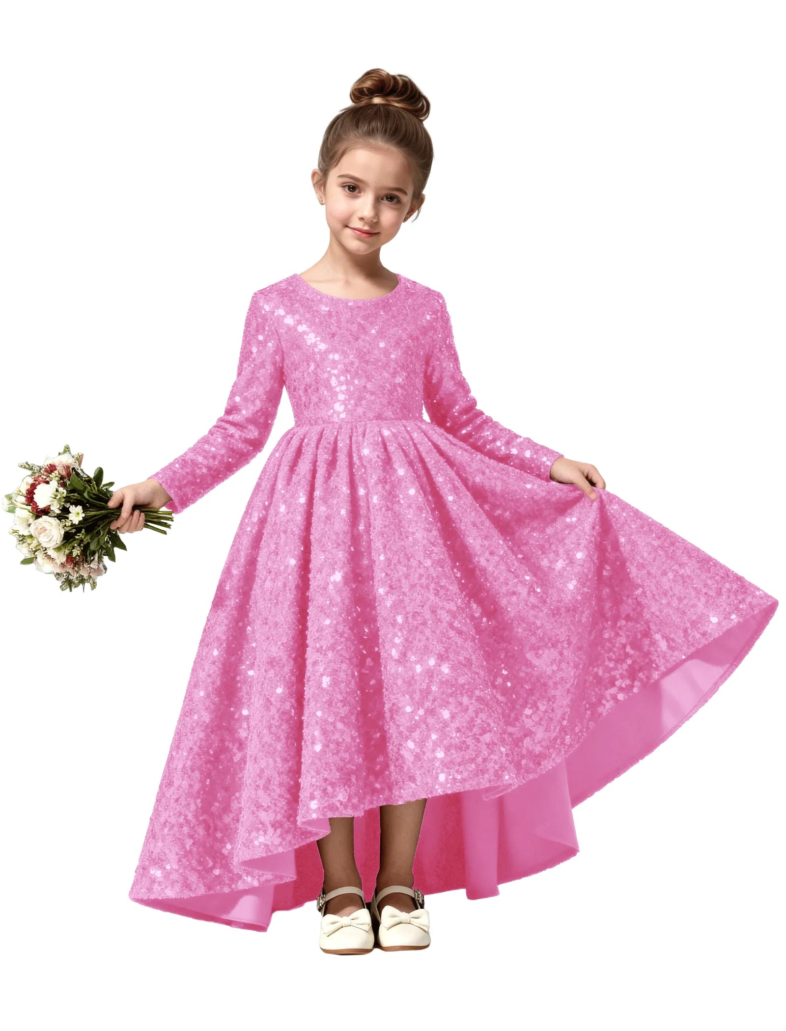 Elegant Glittery Velvet Formal Dress for Kids