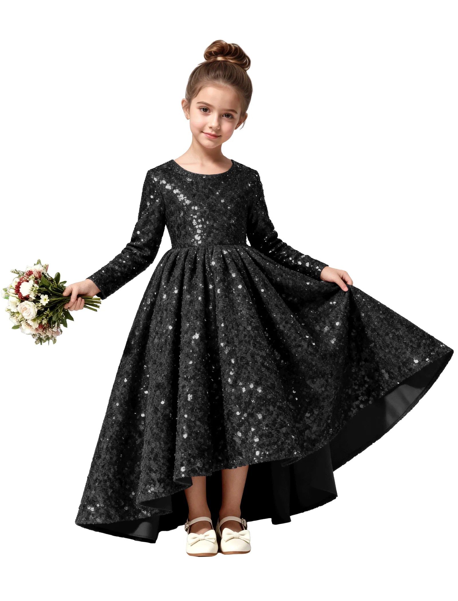 Elegant Glittery Velvet Formal Dress for Kids