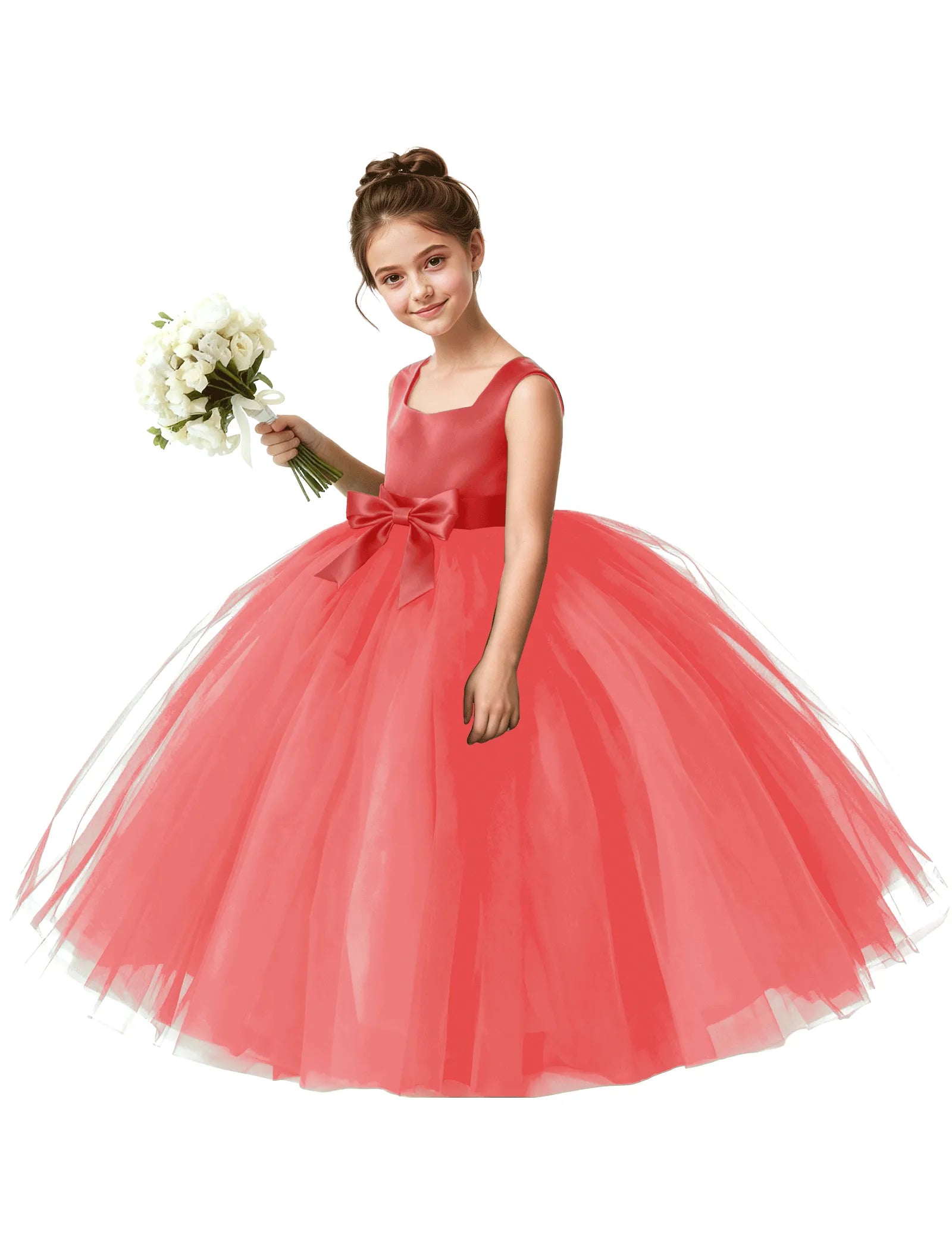 Girls Tulle Ball Gown Flower Girl Dress