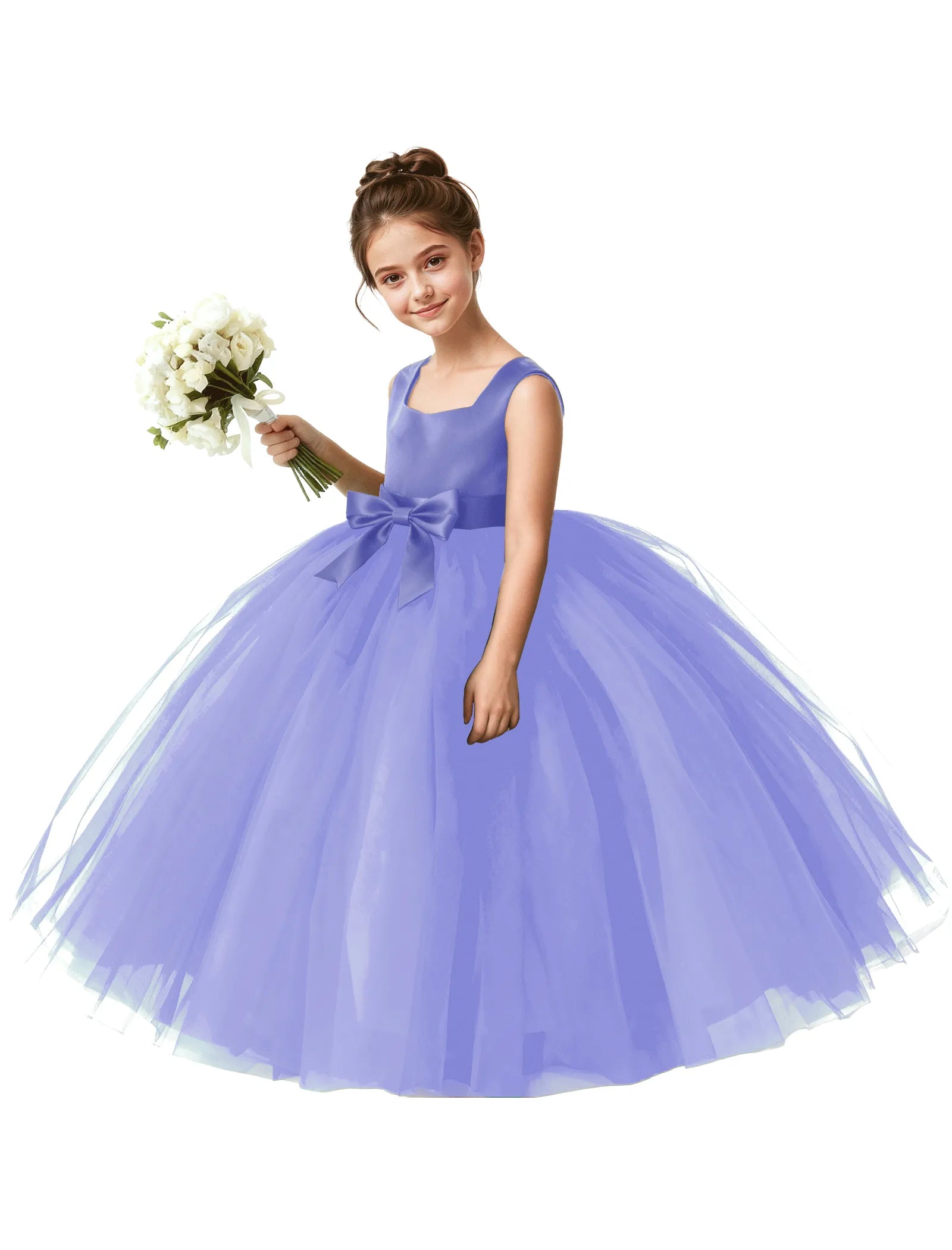 Girls Tulle Ball Gown Flower Girl Dress
