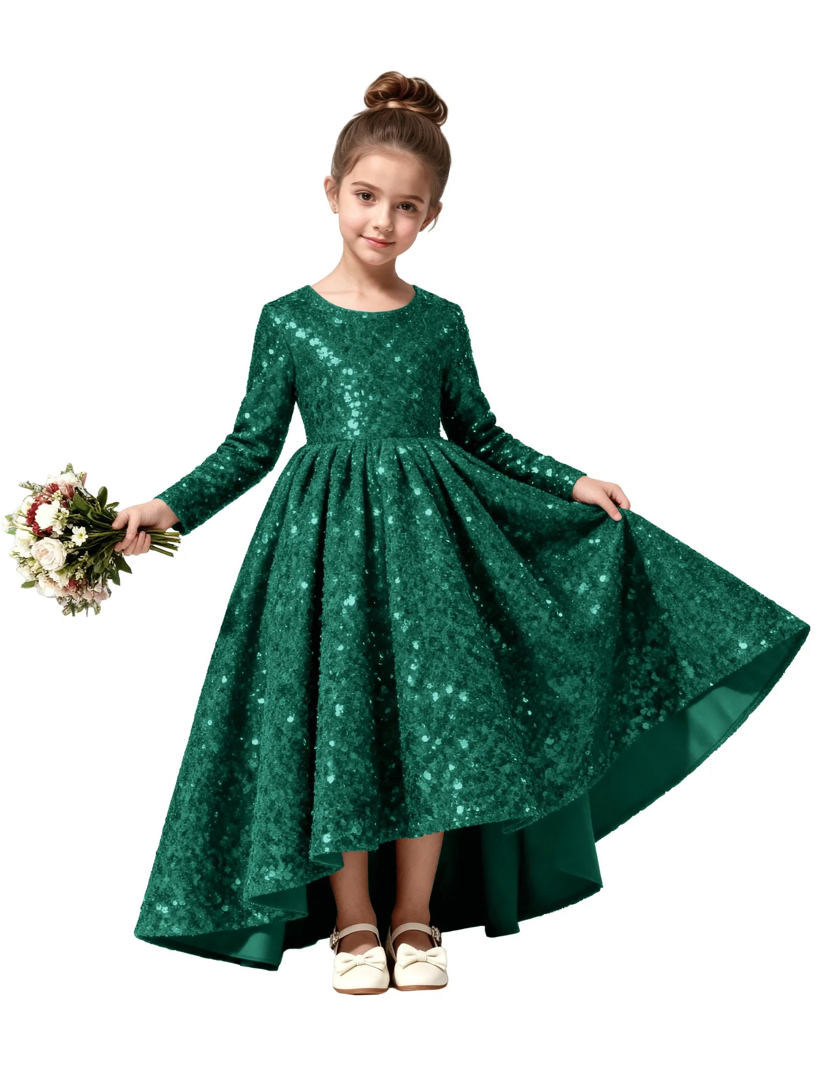 Elegant Glittery Velvet Formal Dress for Kids