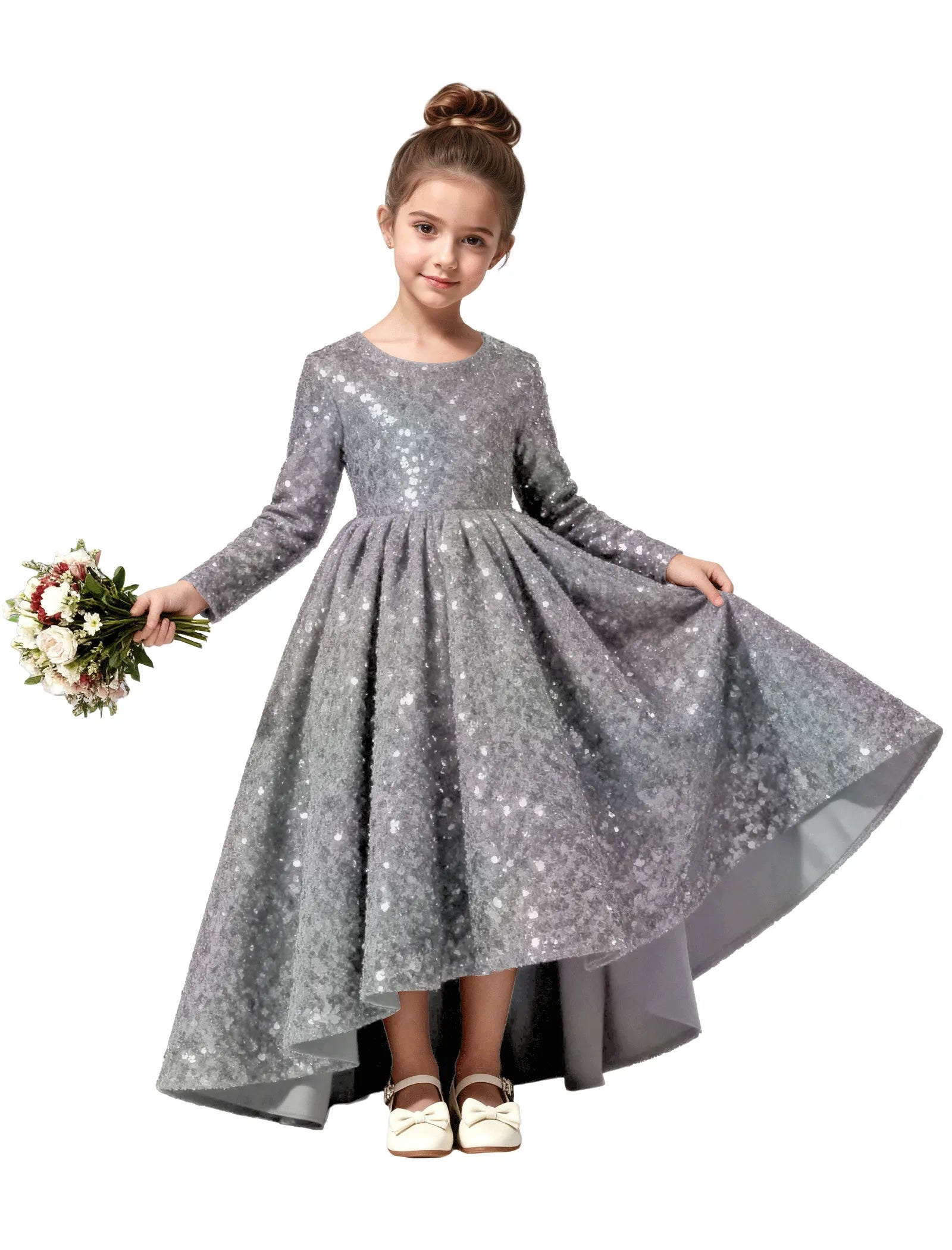 Elegant Glittery Velvet Formal Dress for Kids