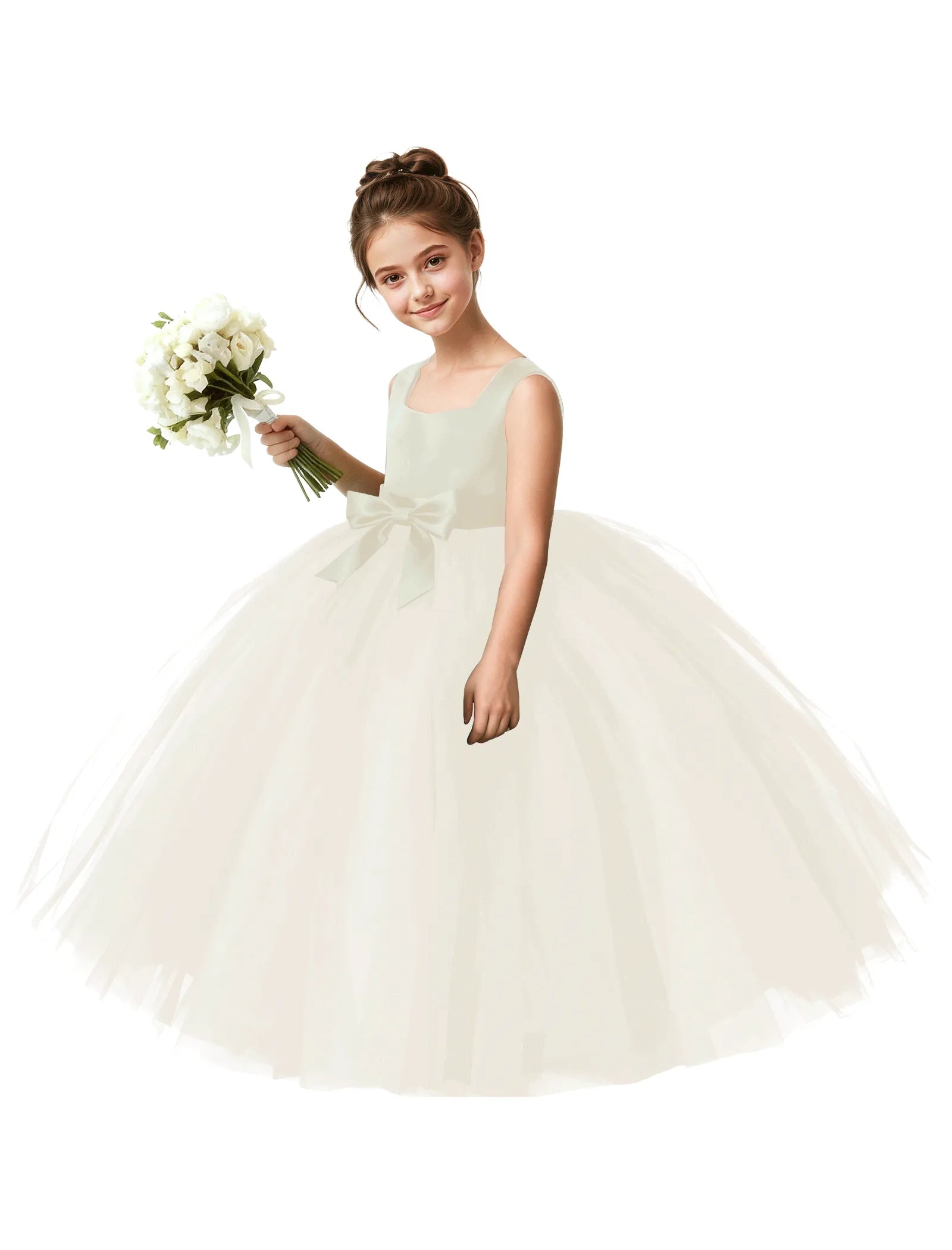 Vestido de princesa sin mangas de encaje