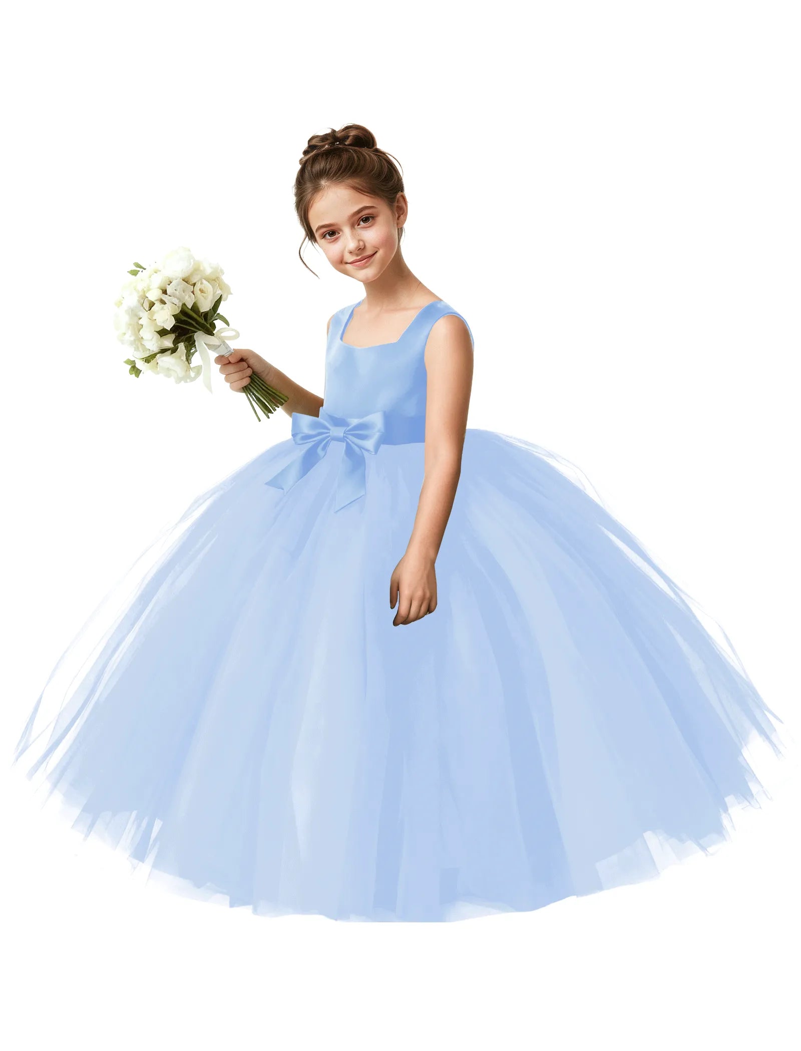 Vestido de princesa sin mangas de encaje
