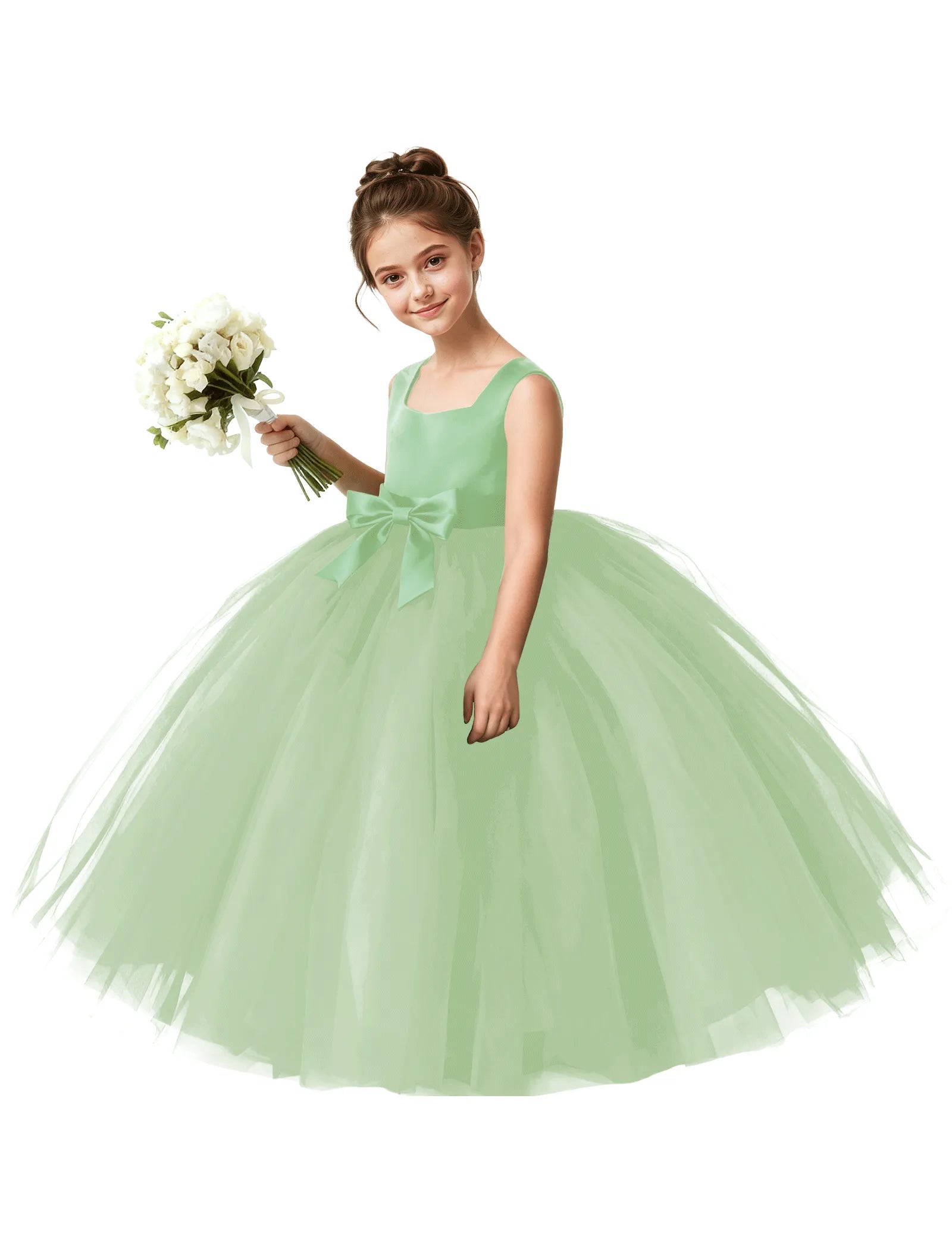 Vestido de princesa sin mangas de encaje
