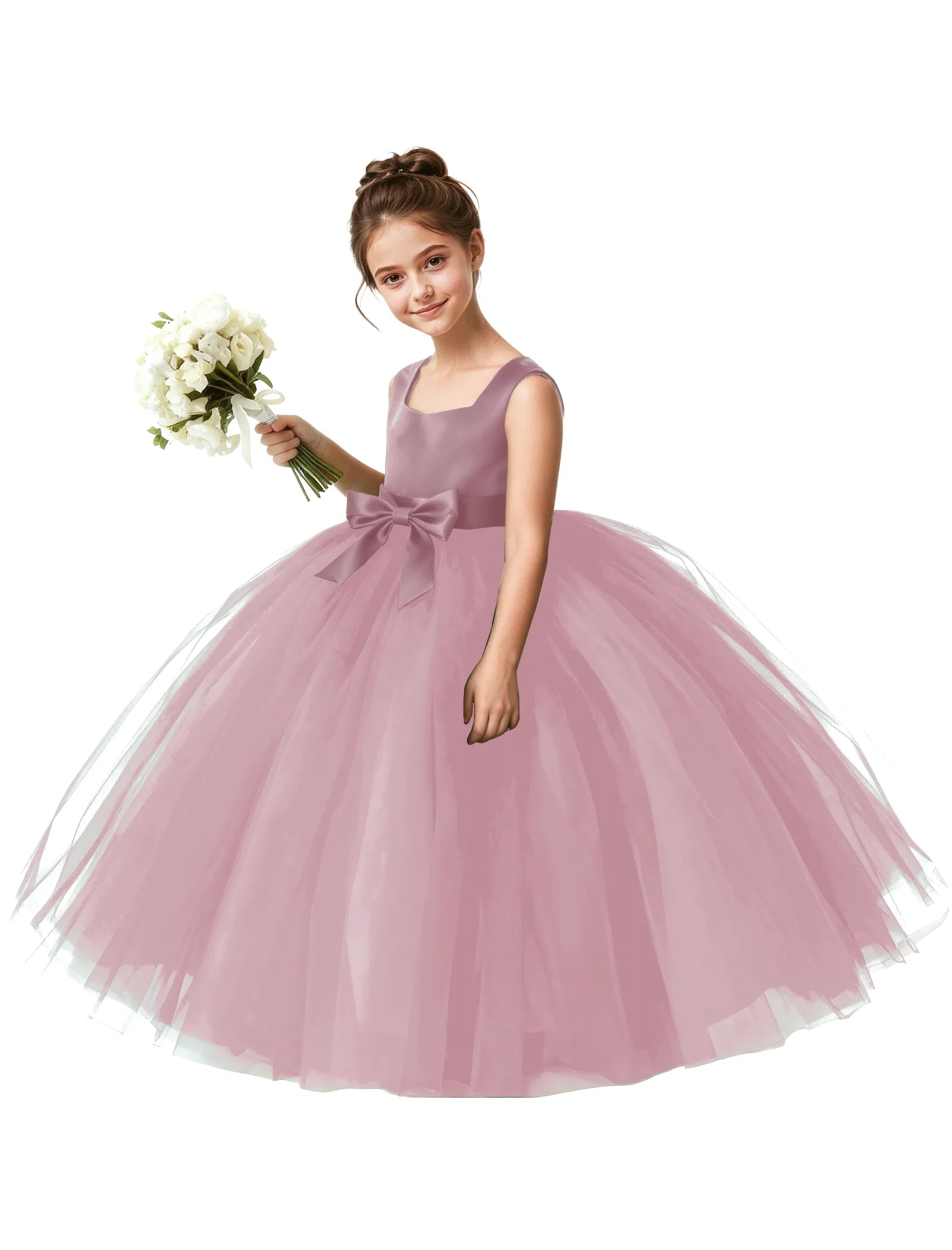 Girls Tulle Ball Gown Flower Girl Dress