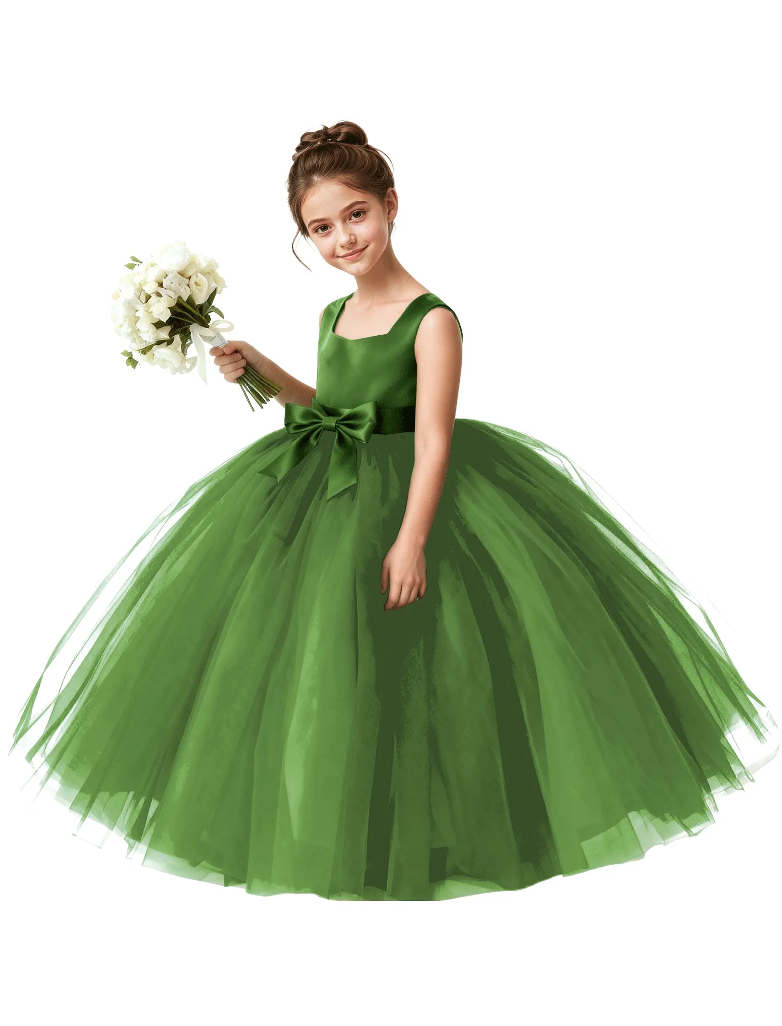 Girls Tulle Ball Gown Flower Girl Dress