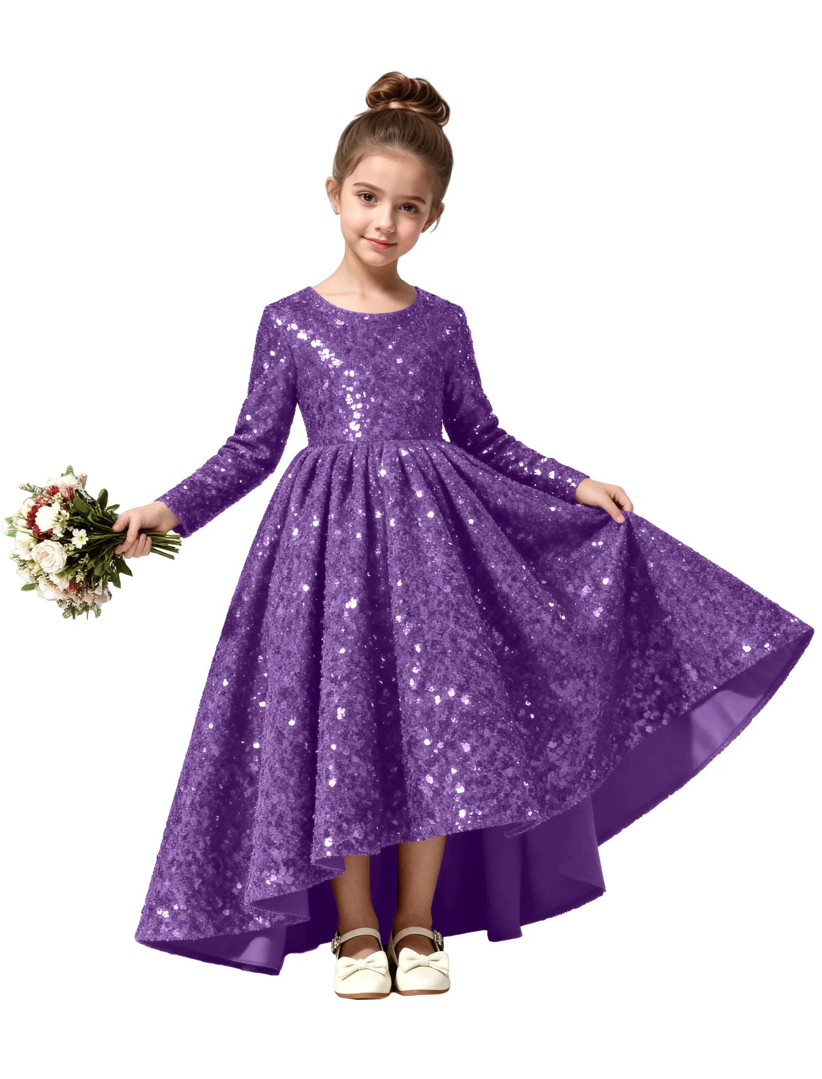 Elegant Glittery Velvet Formal Dress for Kids