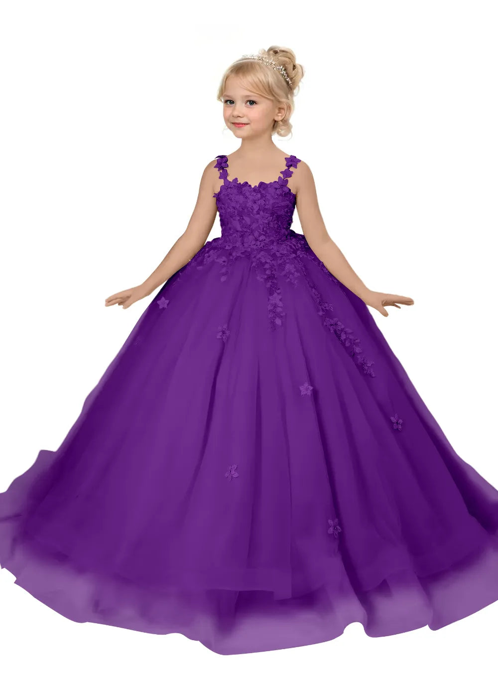 Floral Embroidered Princess Dress