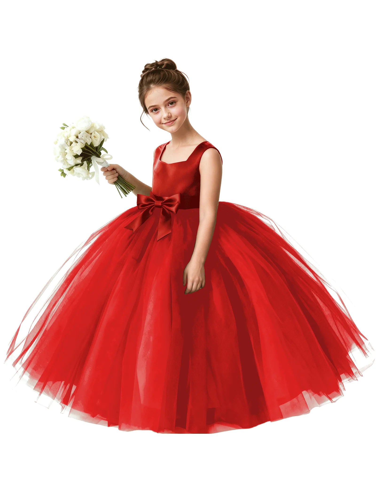 Girls Tulle Ball Gown Flower Girl Dress
