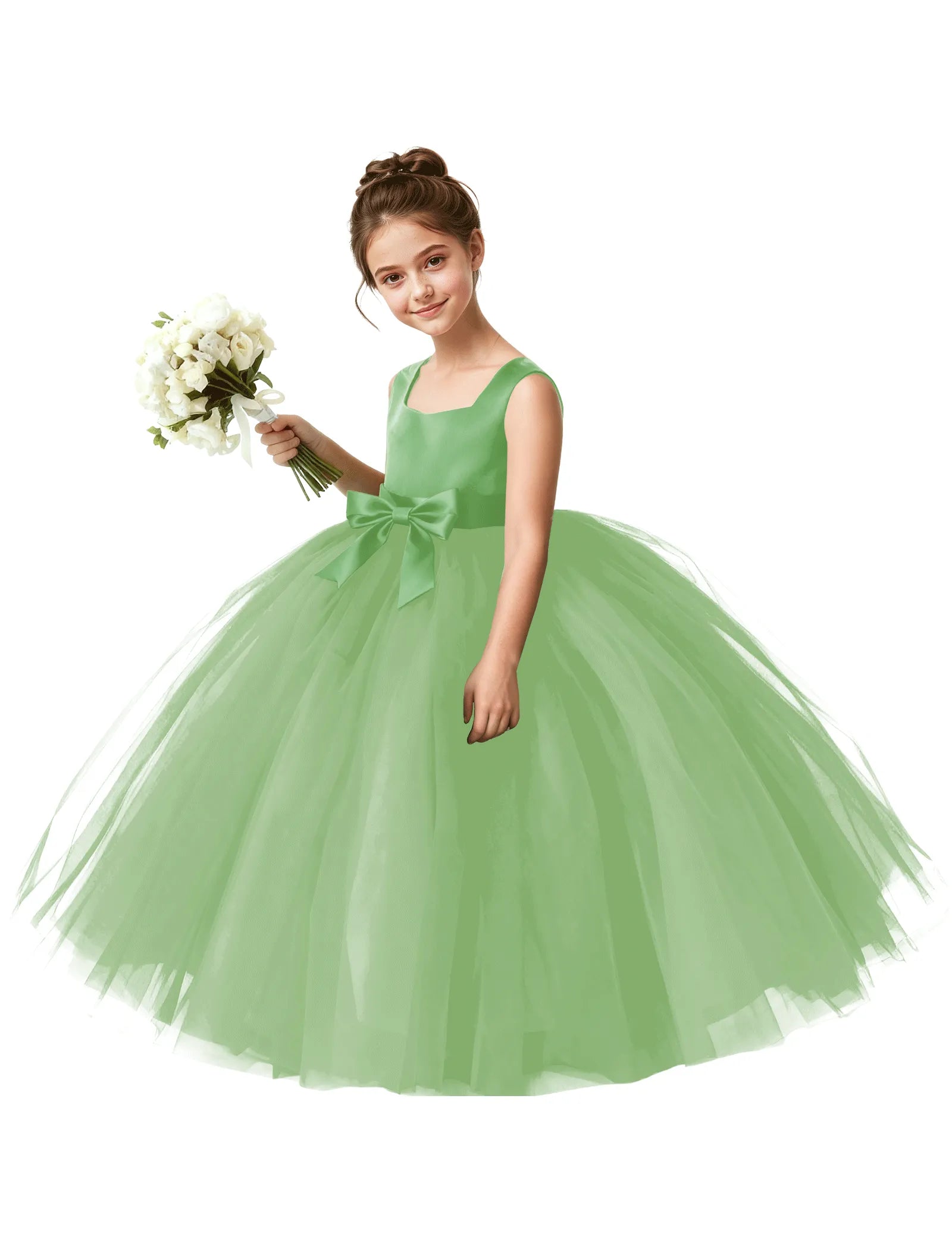 Vestido de princesa sin mangas de encaje