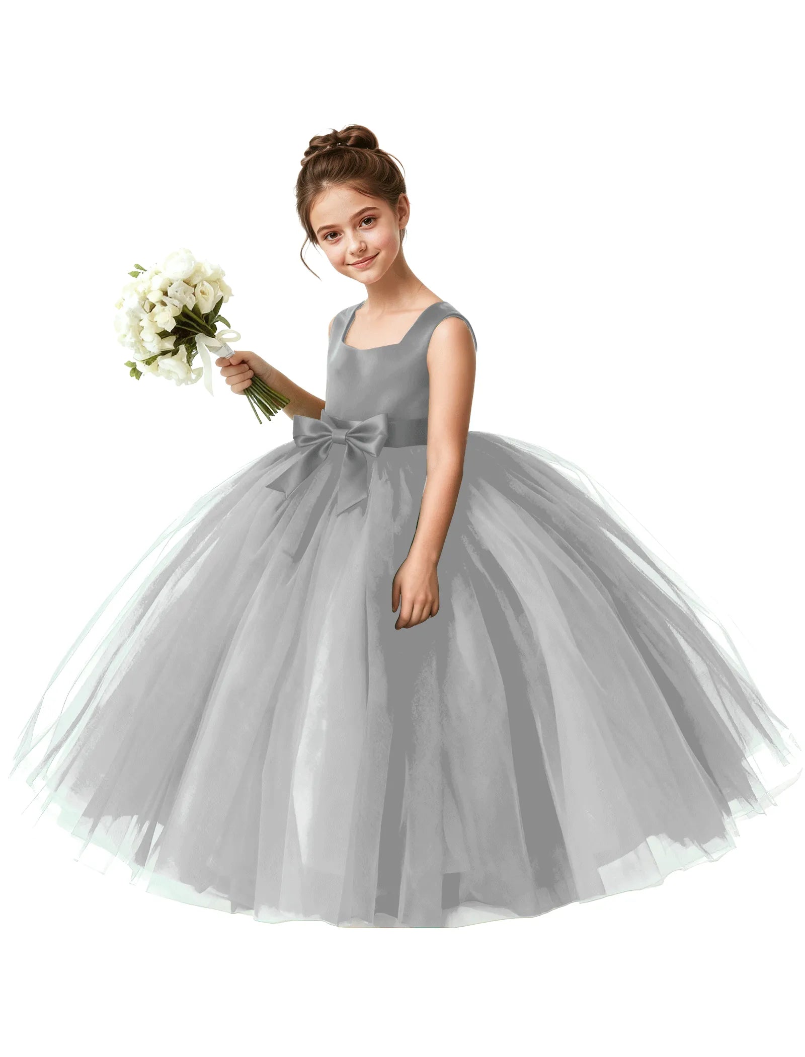 Girls Tulle Ball Gown Flower Girl Dress
