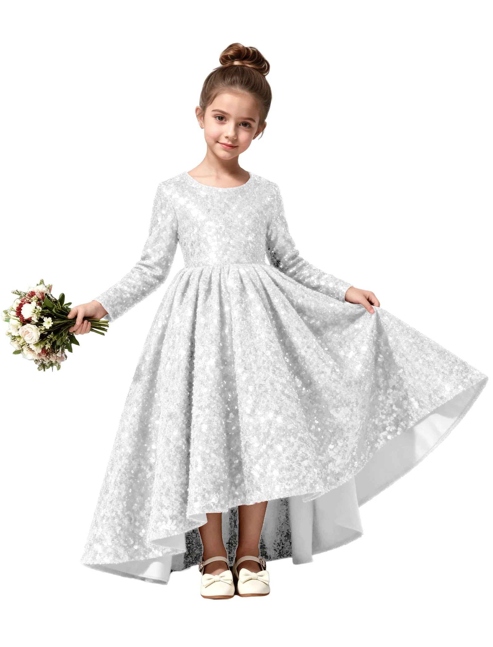 Elegant Glittery Velvet Formal Dress for Kids