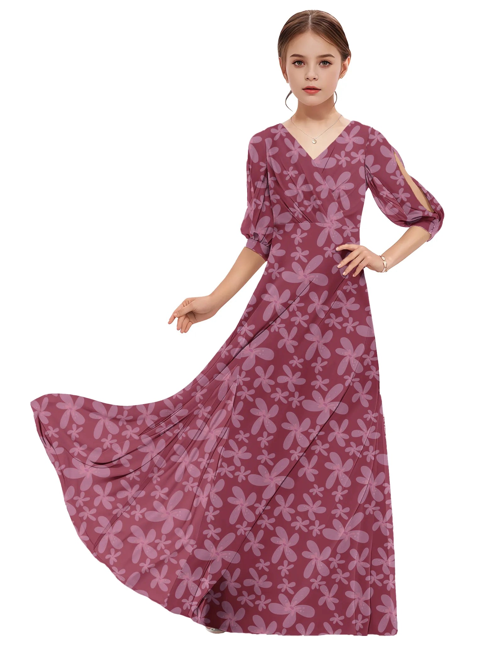 Petal Ballet Puff Sleeve Flower Girl Dress
