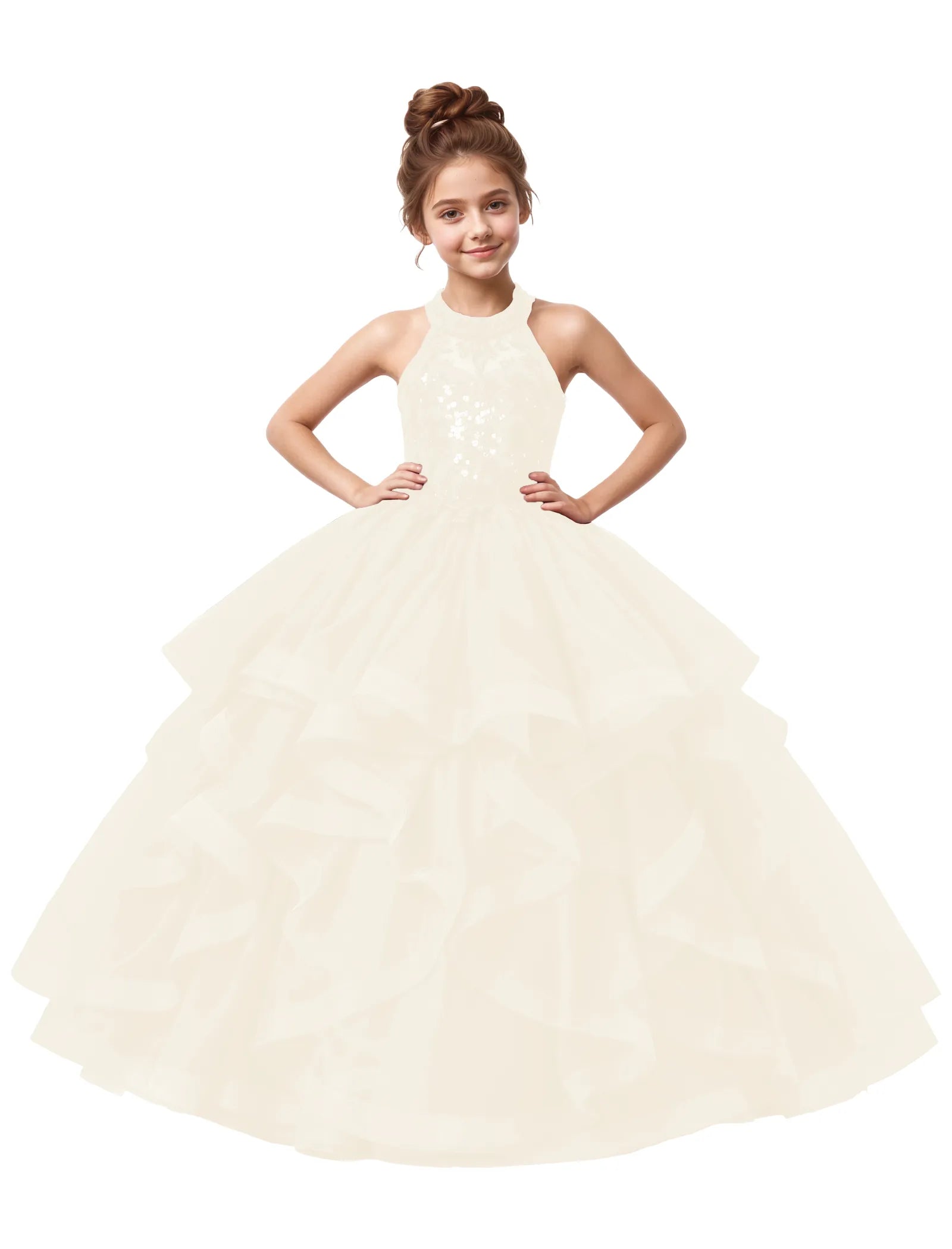 Elegant Party Dress for Girls with Sparkle Bodice