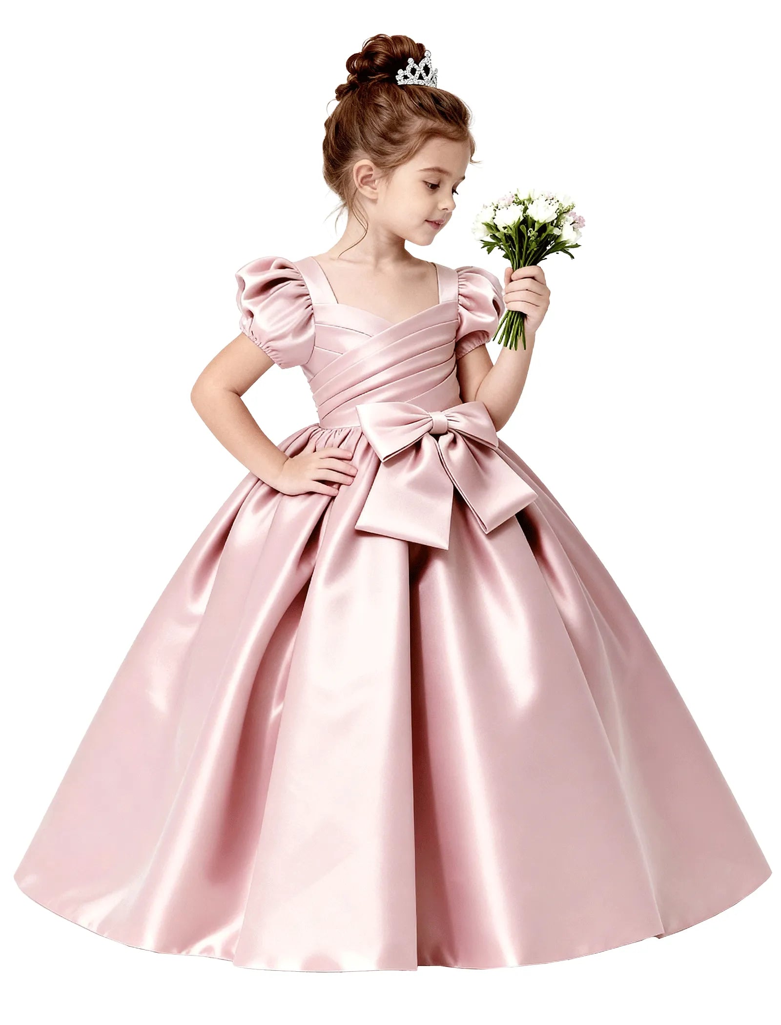 Vestido de princesa sin mangas de encaje