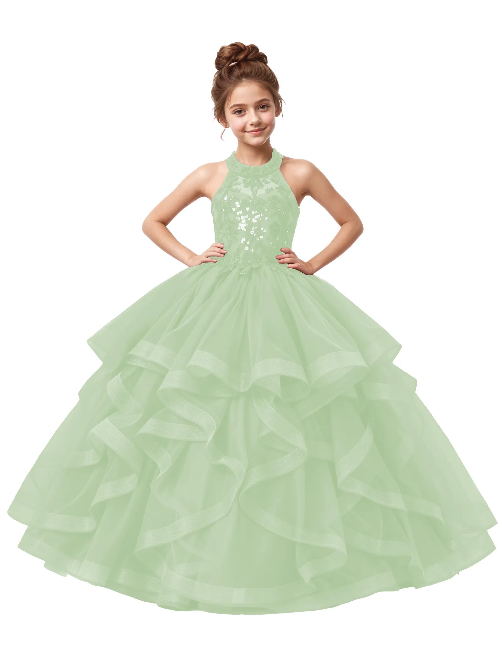 Elegant Party Dress for Girls with Sparkle Bodice