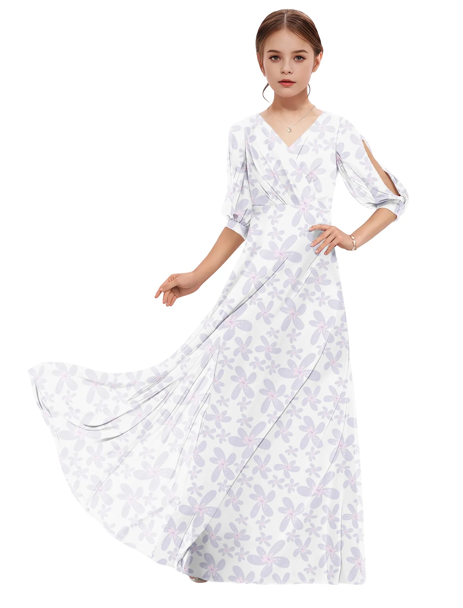Petal Ballet Puff Sleeve Flower Girl Dress