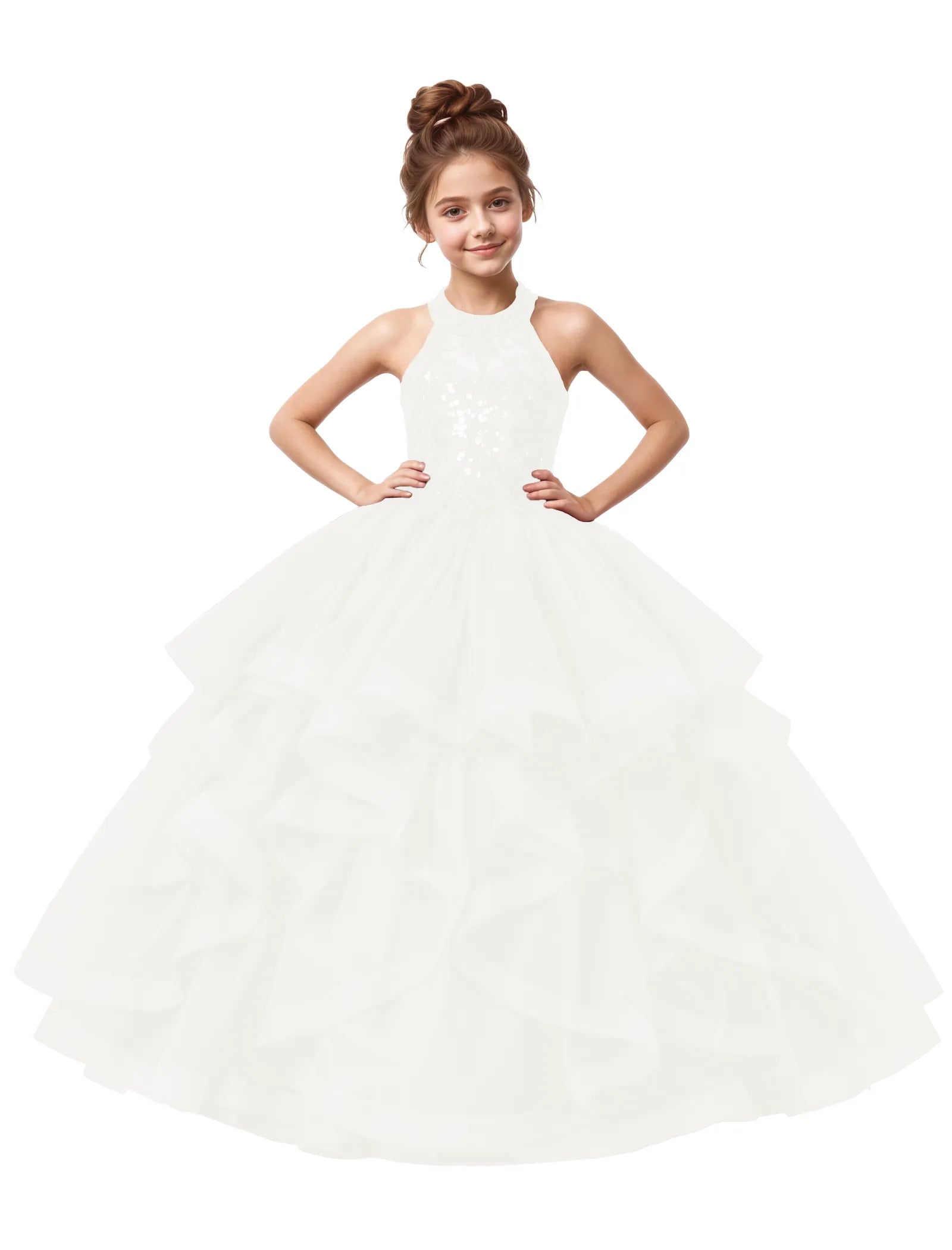 Elegant Party Dress for Girls with Sparkle Bodice
