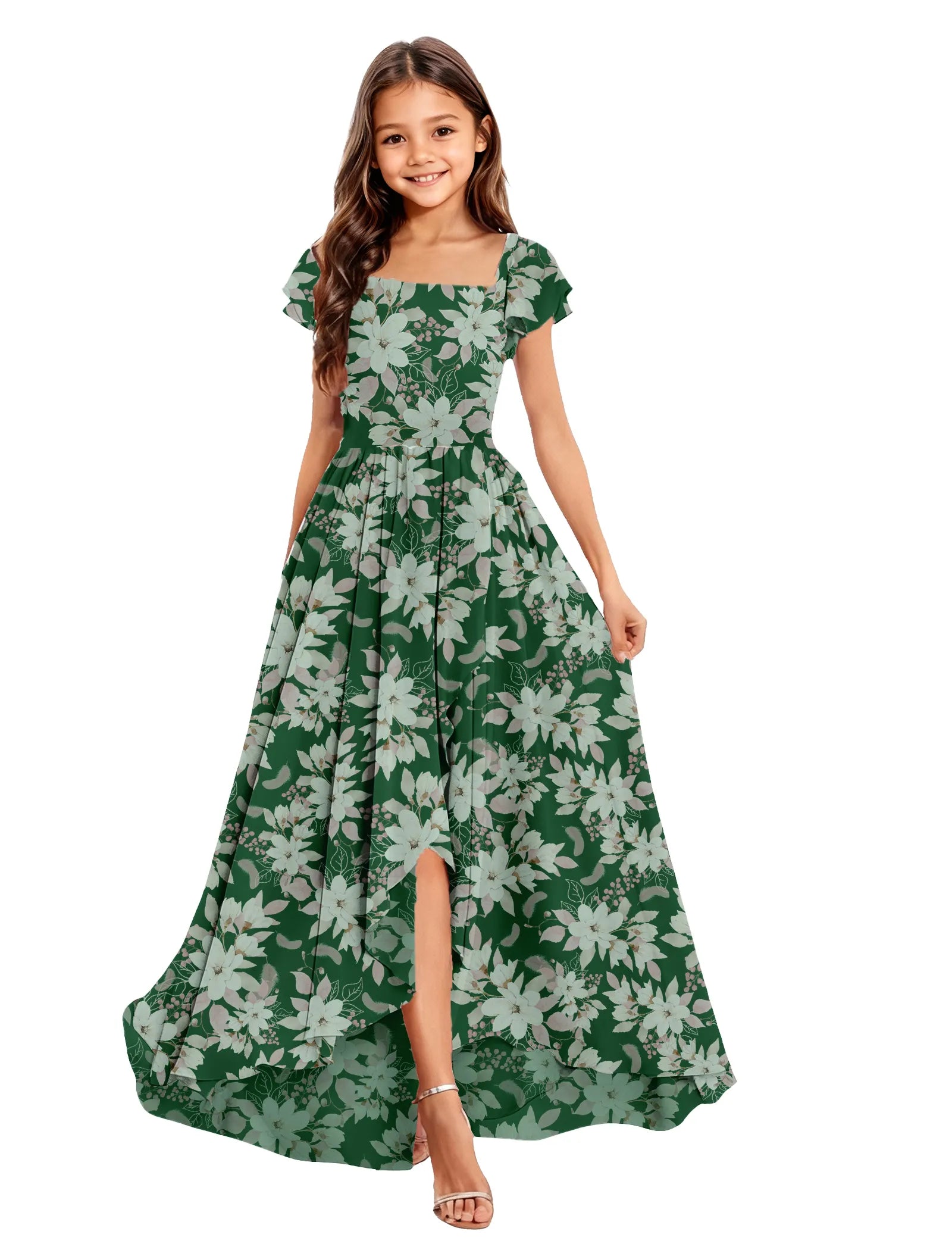 オフショルダーのレースプリンセスドレス