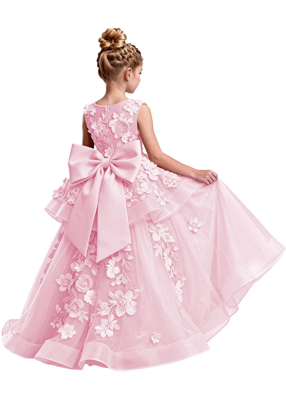 オフショルダーのレースプリンセスドレス