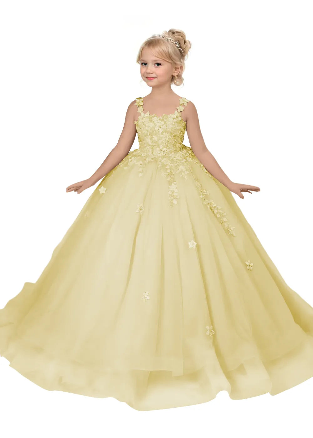 Floral Embroidered Princess Dress