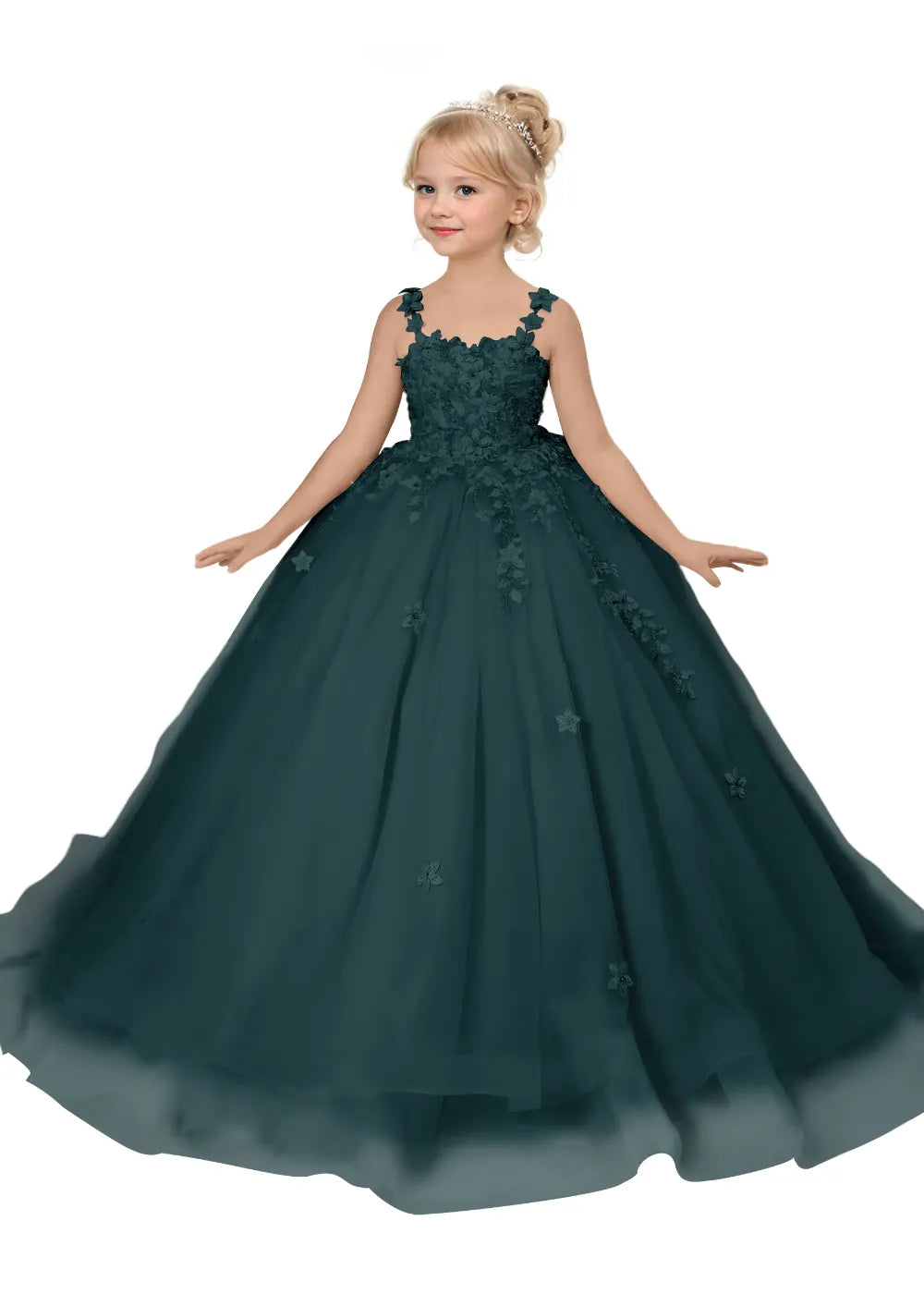 Floral Embroidered Princess Dress