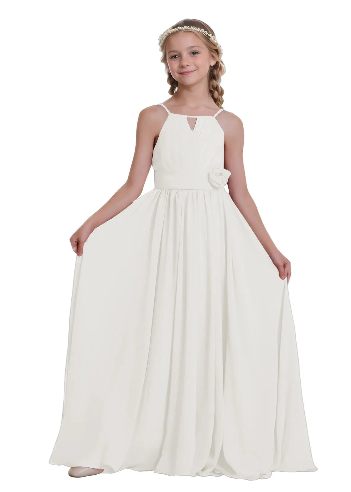 Bohemian Chiffon Junior Bridesmaid Maxi Dress