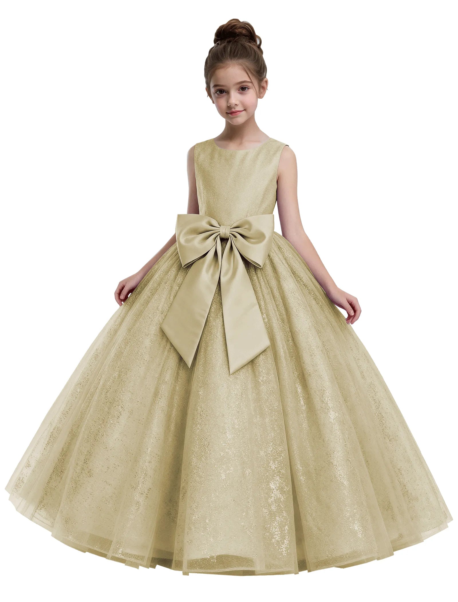 Fairy Dust Tulle Princess Gown With Satin Bow