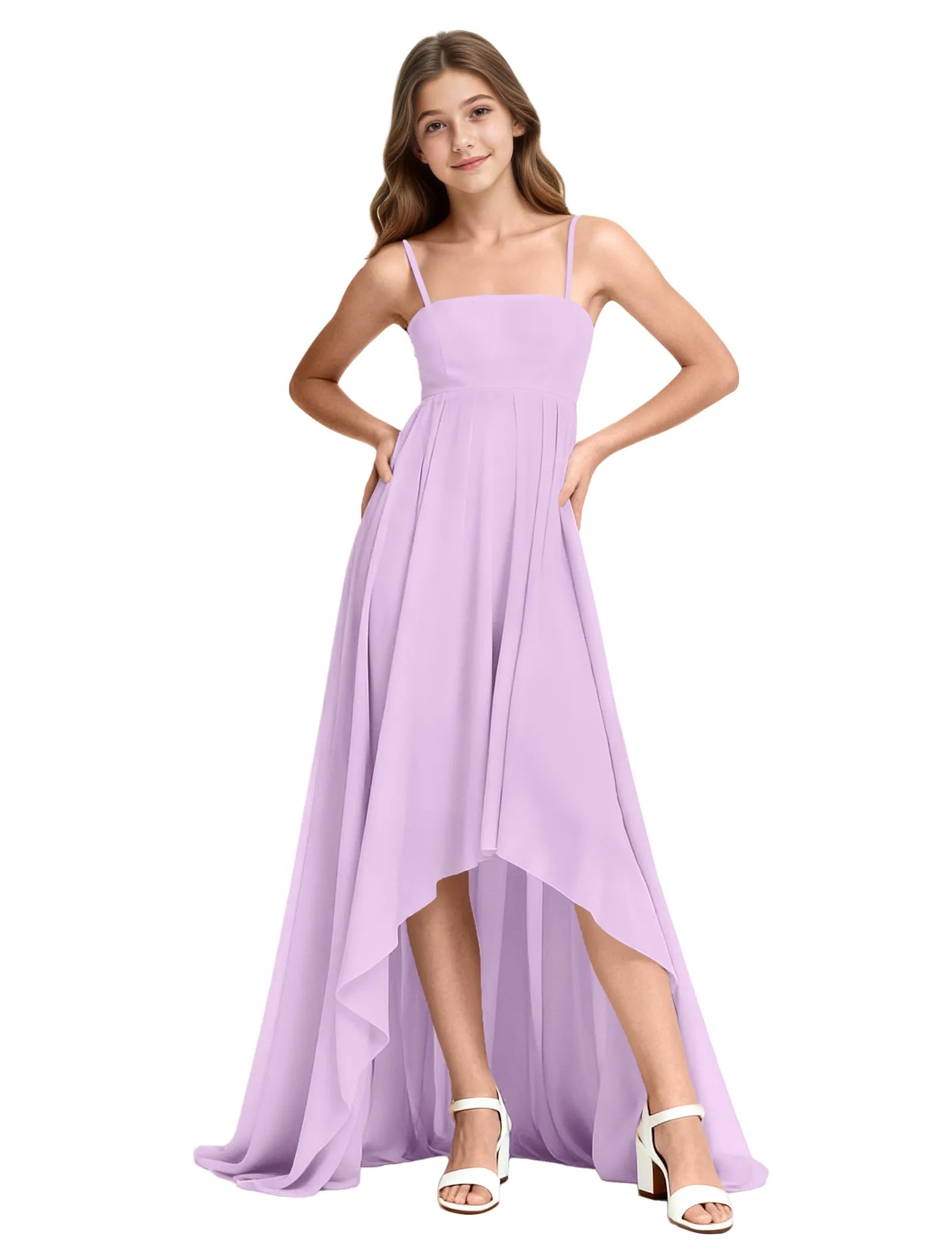 High-Low Chiffon Junior Bridesmaid Dress
