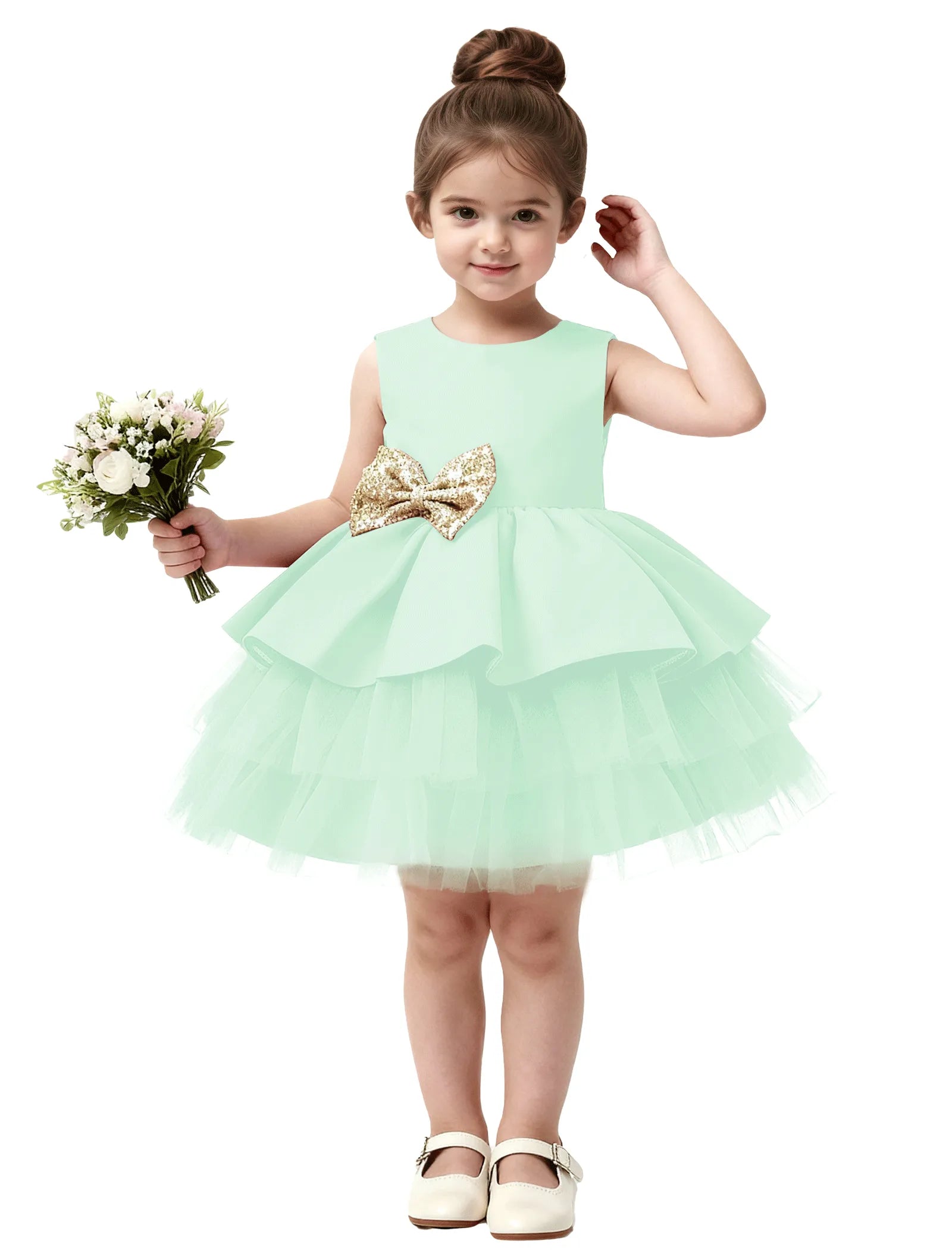 Vestido de princesa sin mangas de encaje