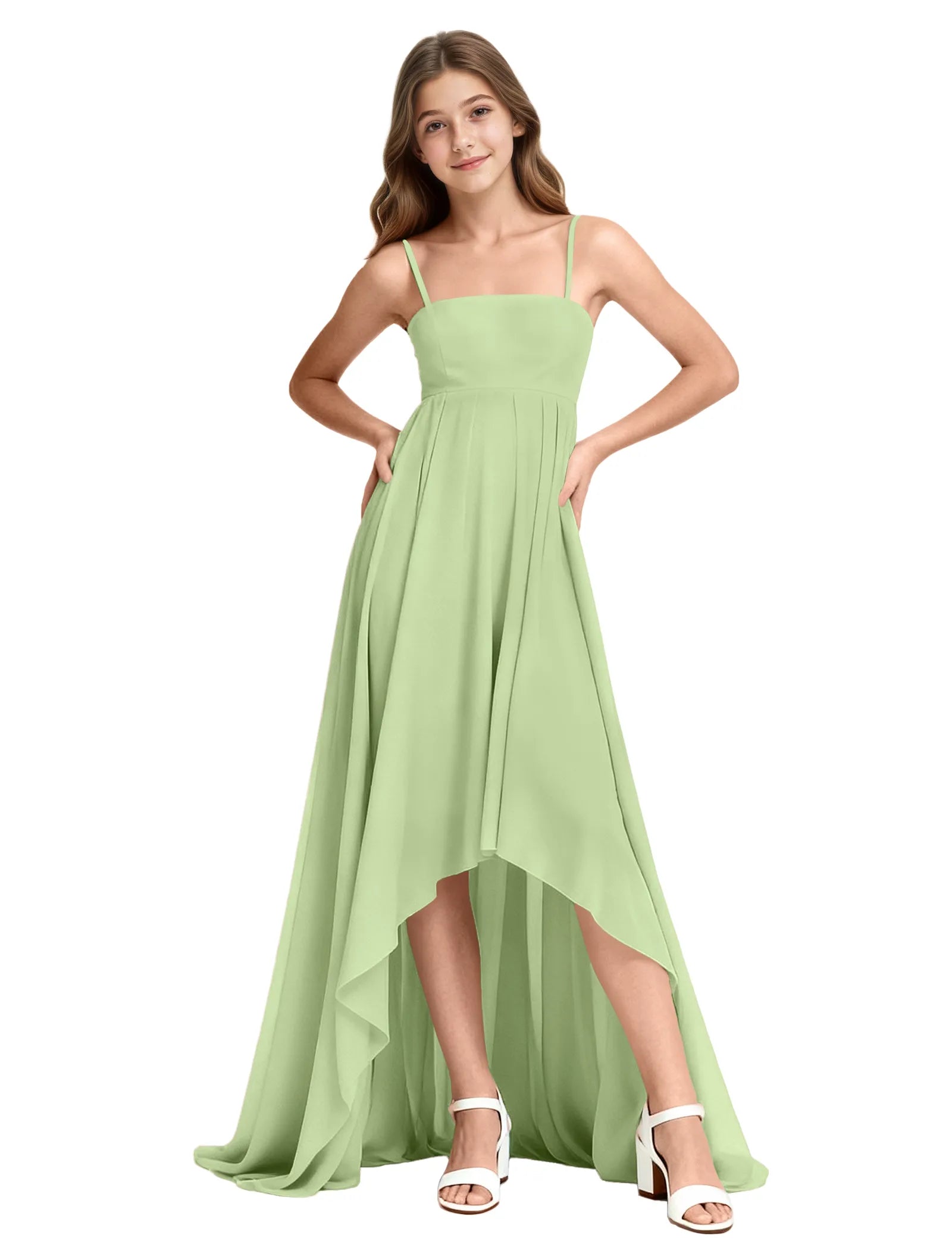 High-Low Chiffon Junior Bridesmaid Dress