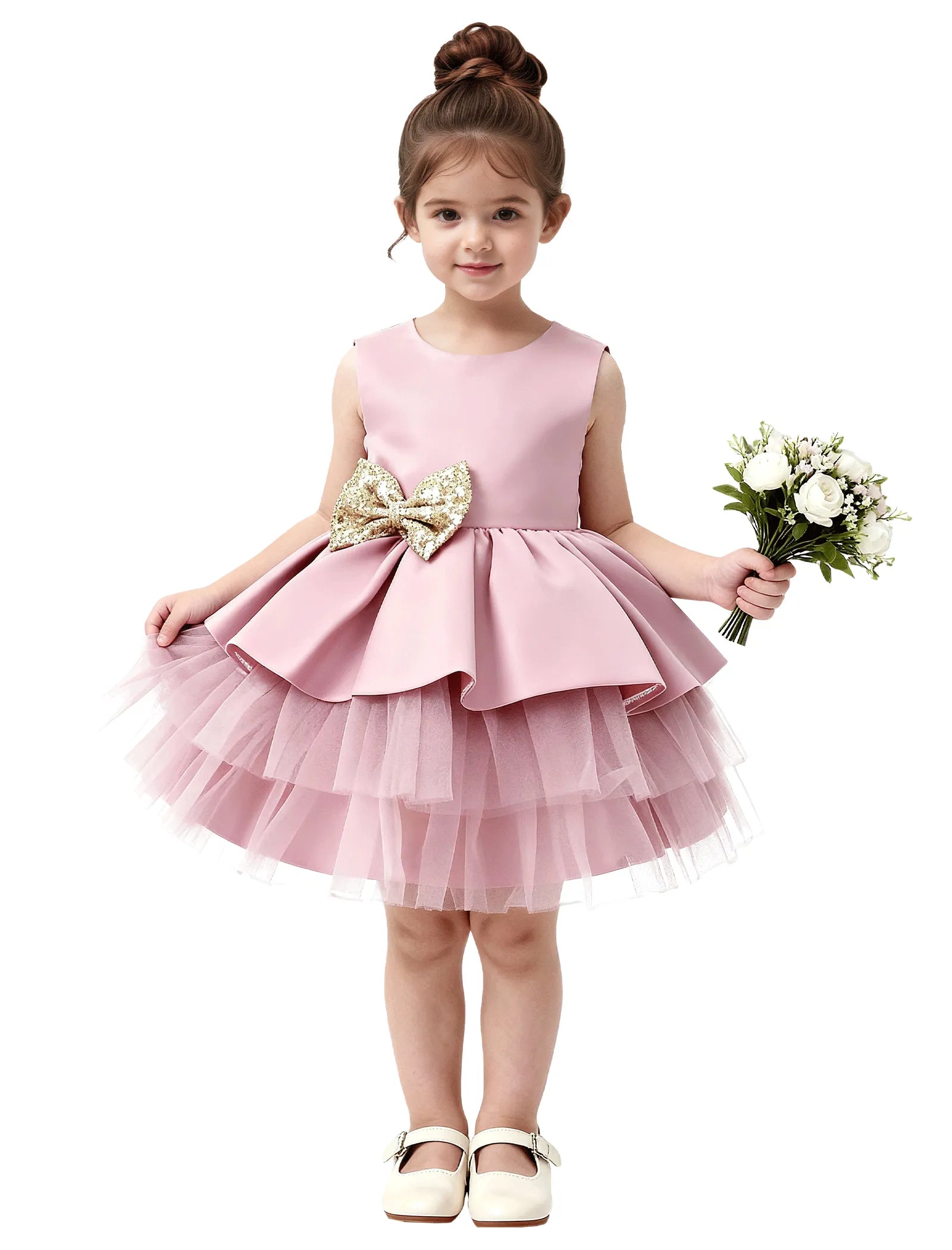 Vestido de princesa sin mangas de encaje