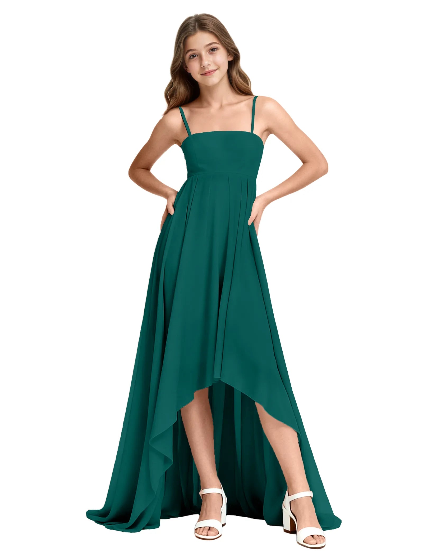 High-Low Chiffon Junior Bridesmaid Dress
