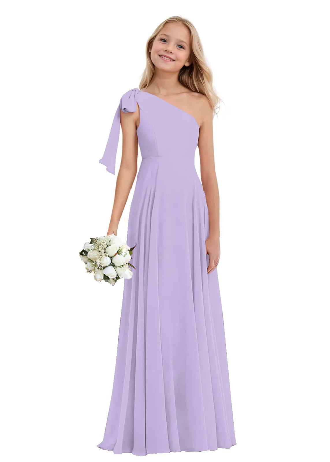 One-Shoulder Chiffon Maxi Dress
