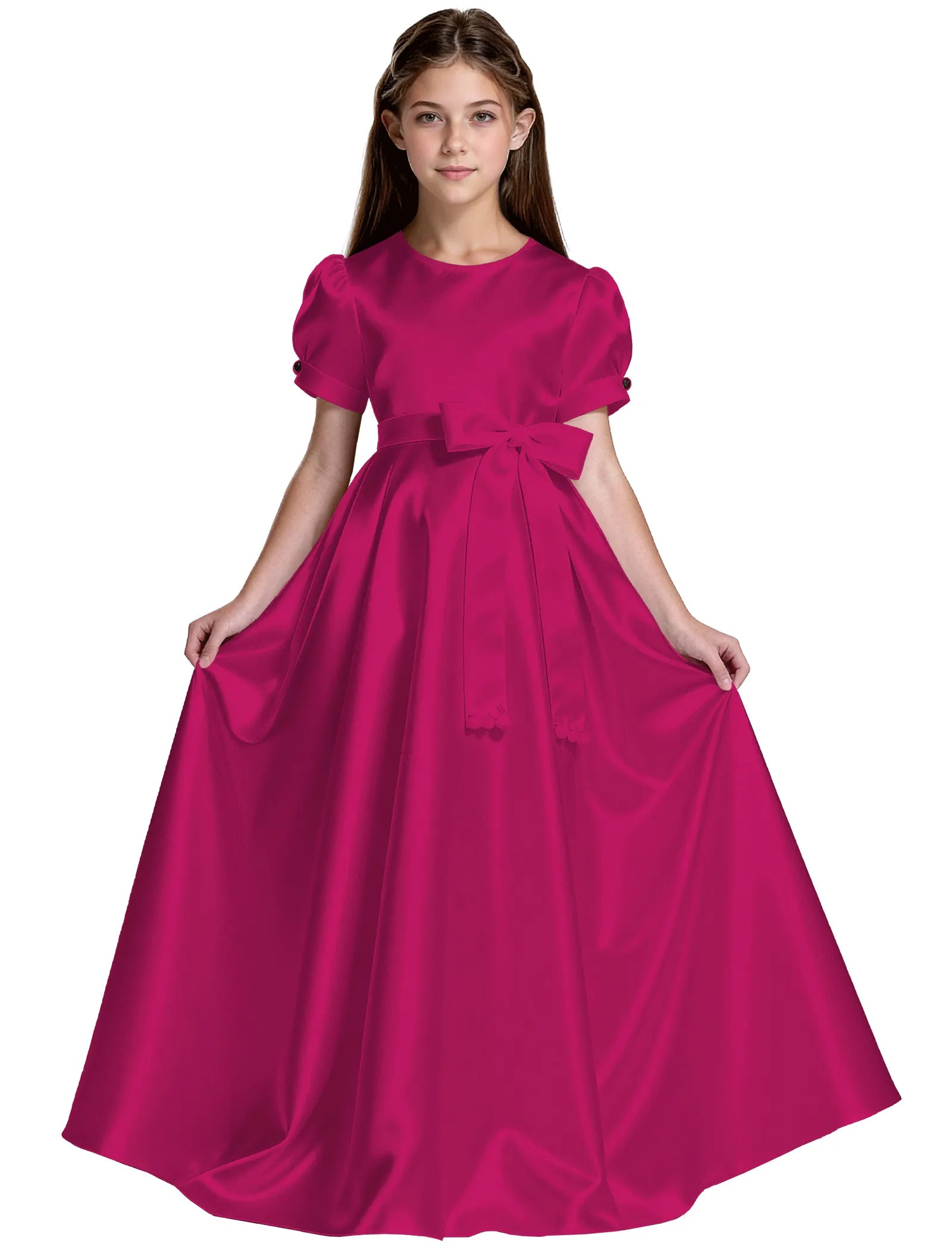 Princess-Inspired Satin Gown for Special Occasions