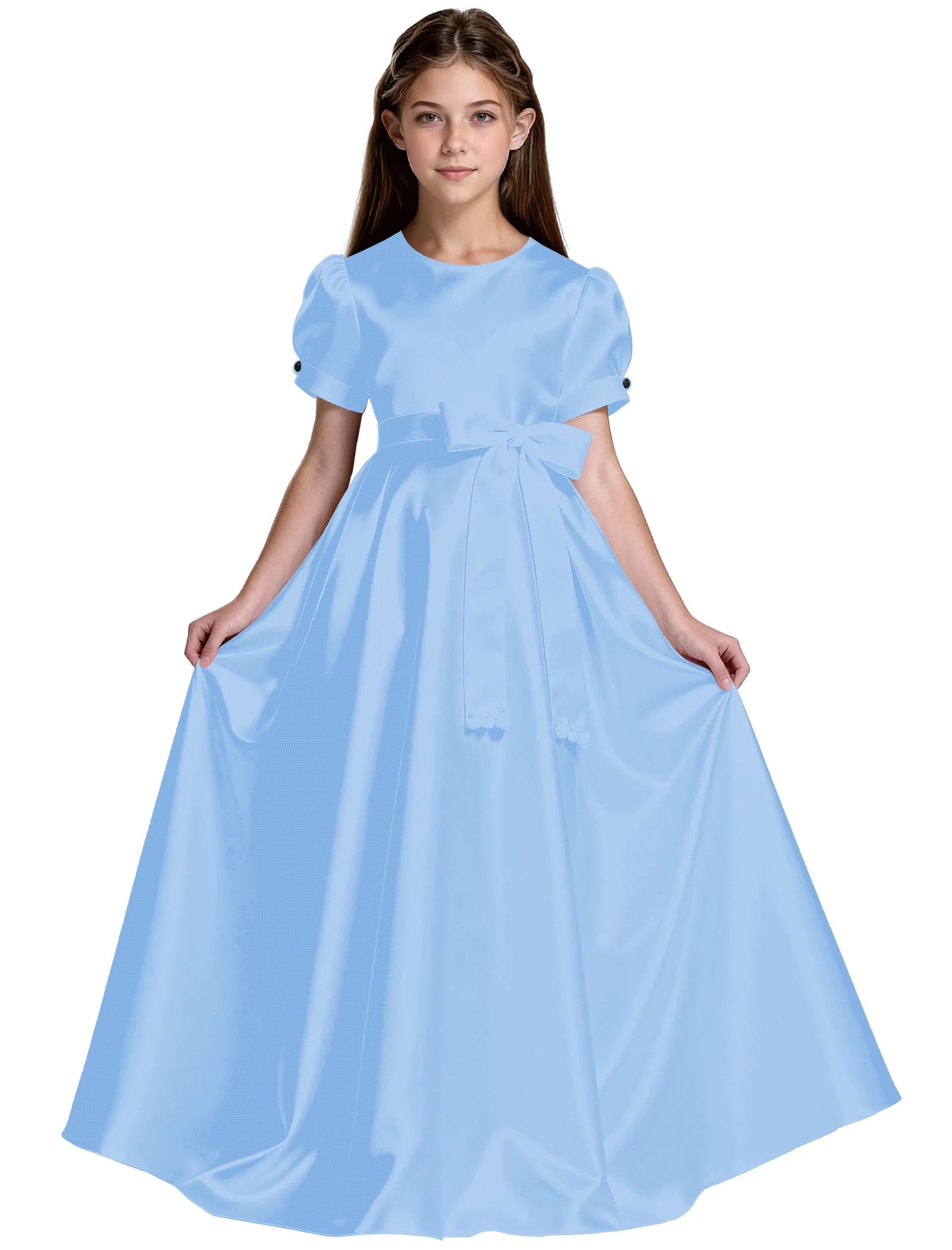 Princess-Inspired Satin Gown for Special Occasions