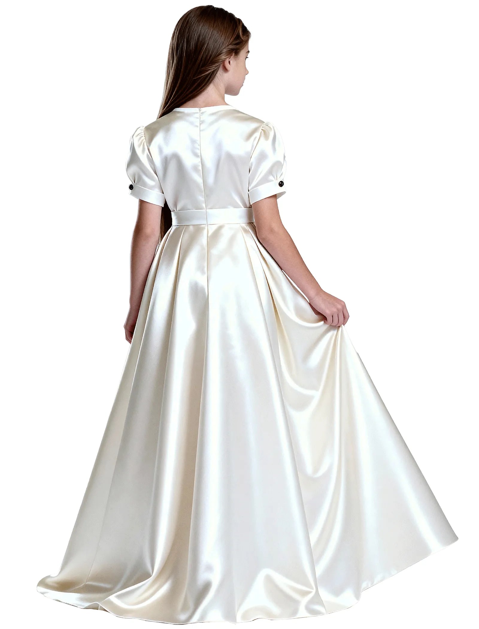 Princess-Inspired Satin Gown for Special Occasions